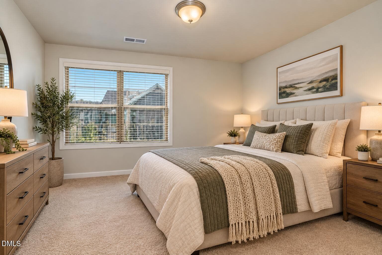 staged secondary bedroom staged - 813 Country Downs Road, Wake Forest, NC 27587