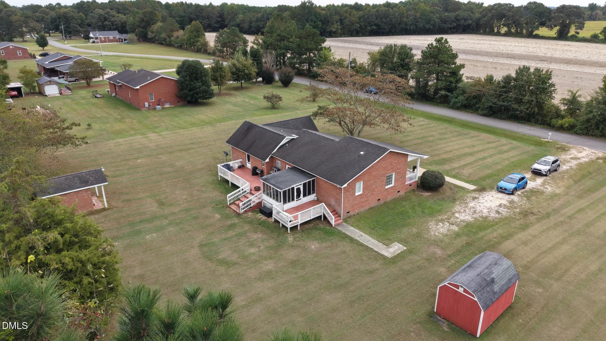 back aerial - 110 Hines Drive, Four Oaks, NC 27524, Four Oaks