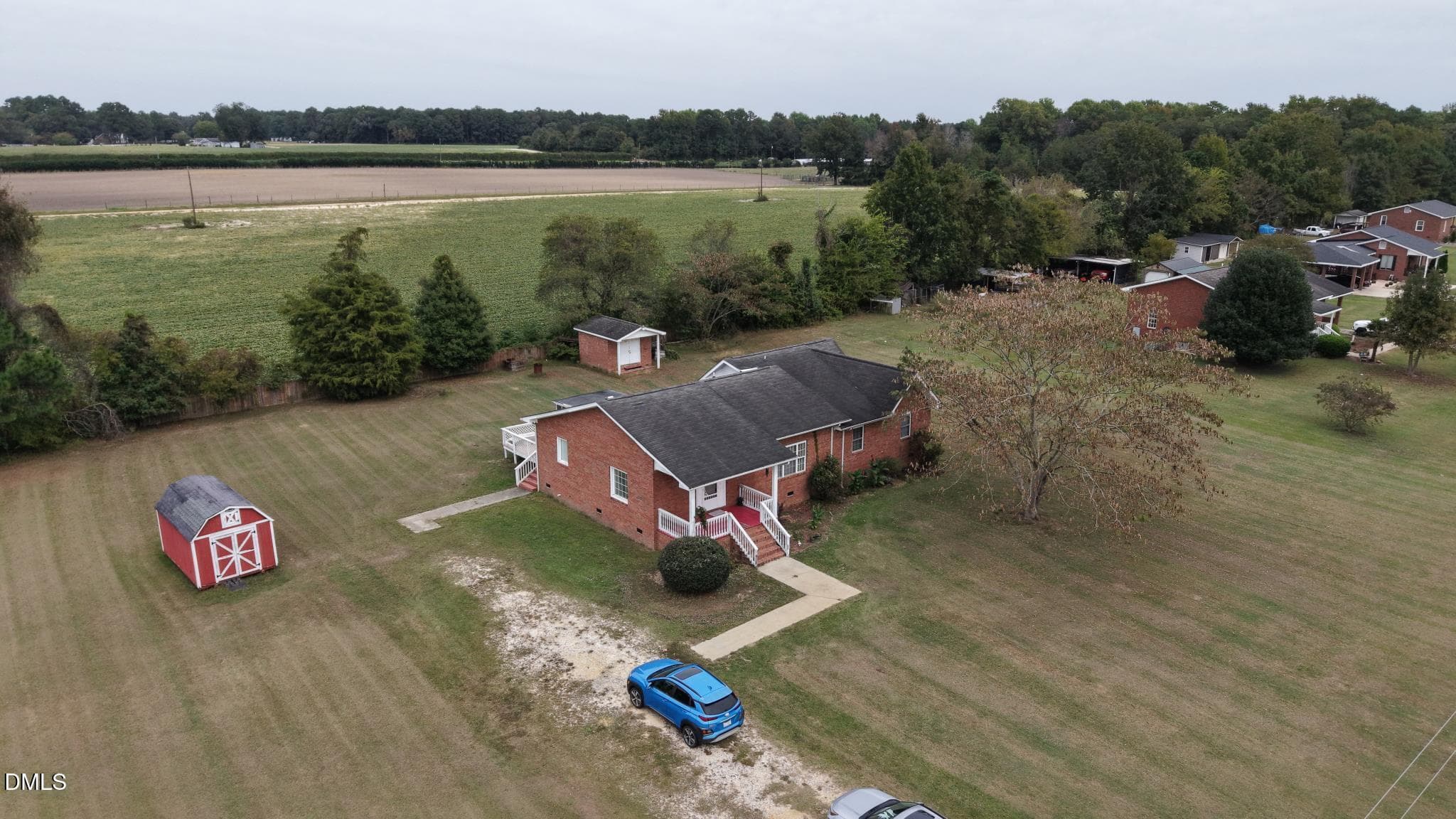 left aerial - 110 Hines Drive, Four Oaks, NC 27524, Four Oaks