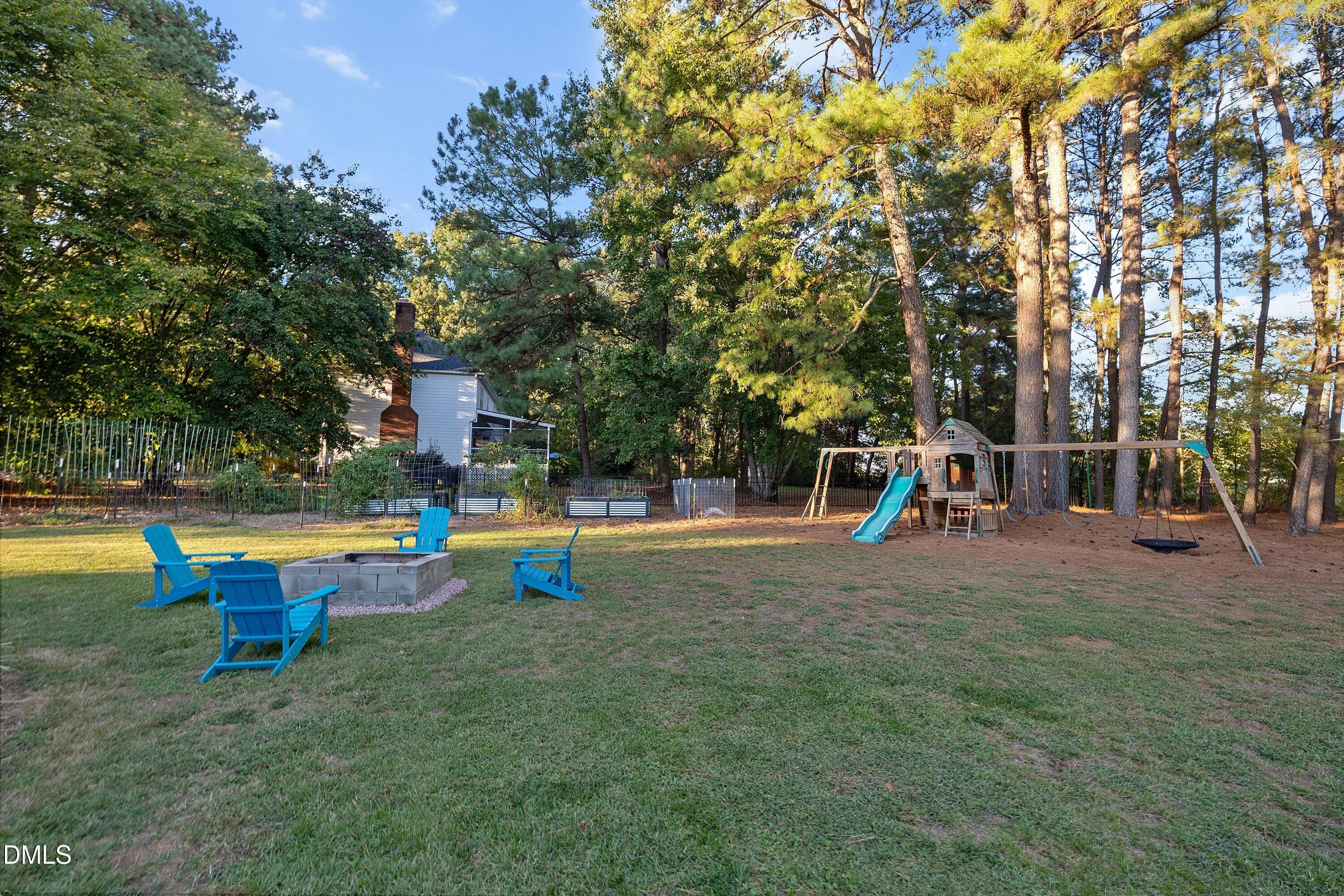 62 Rear Yard - Fire Pit - Playset - 5413 W Oaks Drive, Fuquay Varina, NC 27526, Fuquay Varina