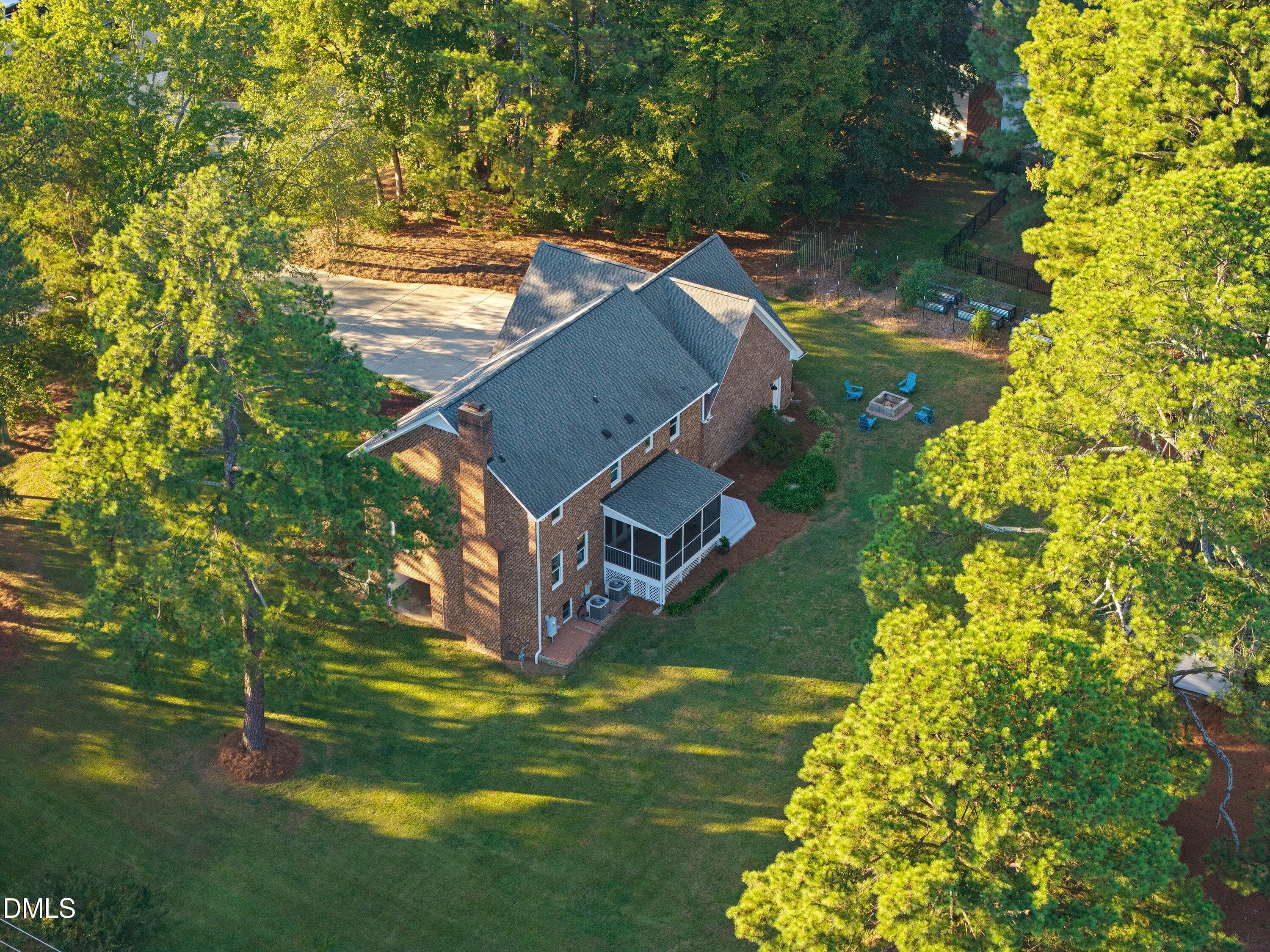 68 Aerial - Home and Rear Yard - 5413 W Oaks Drive, Fuquay Varina, NC 27526, Fuquay Varina
