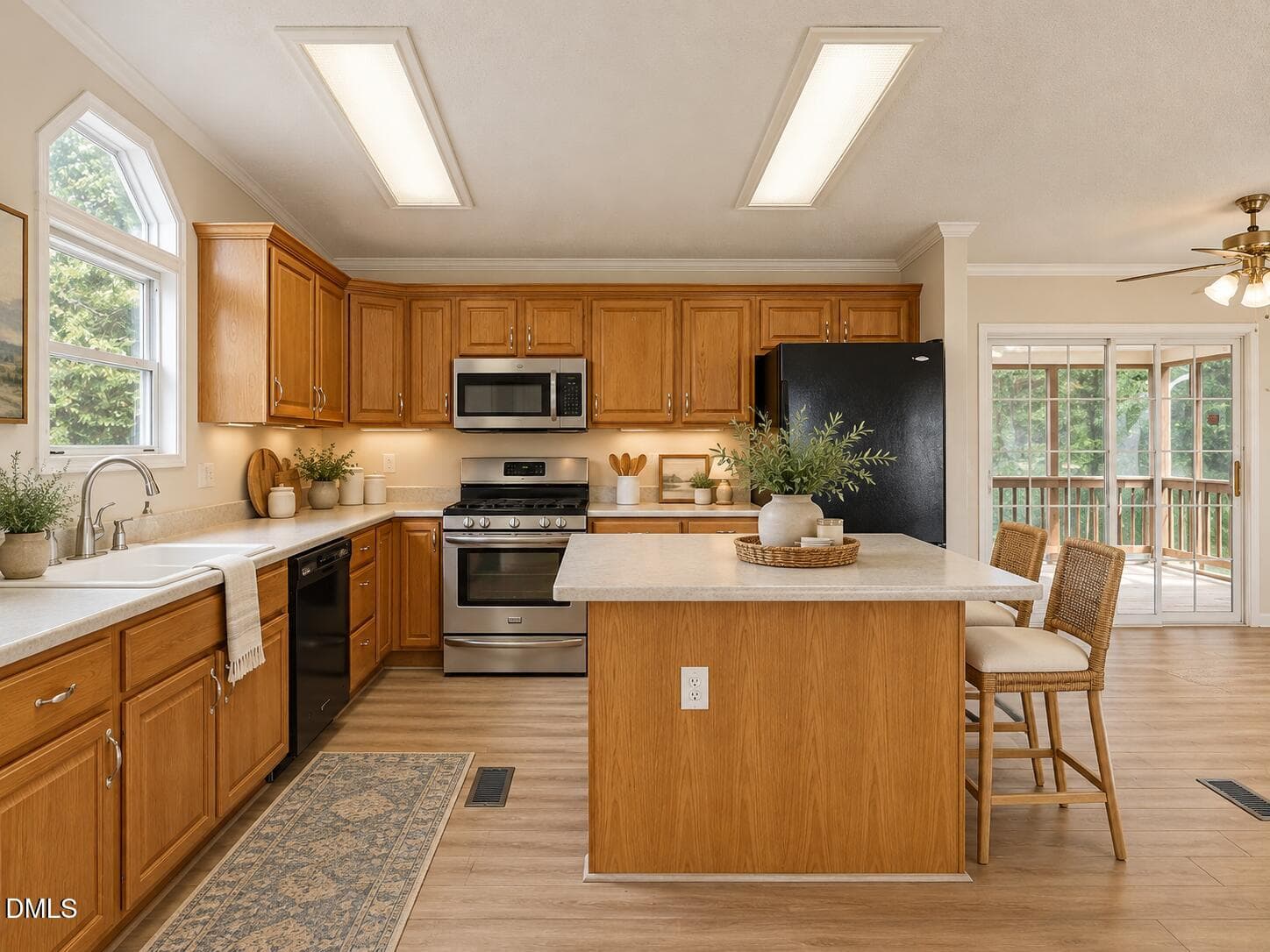 Warm Oak Kitchen with Garden Views - 1128 Harvey Johnson Road, Raleigh, NC 27603