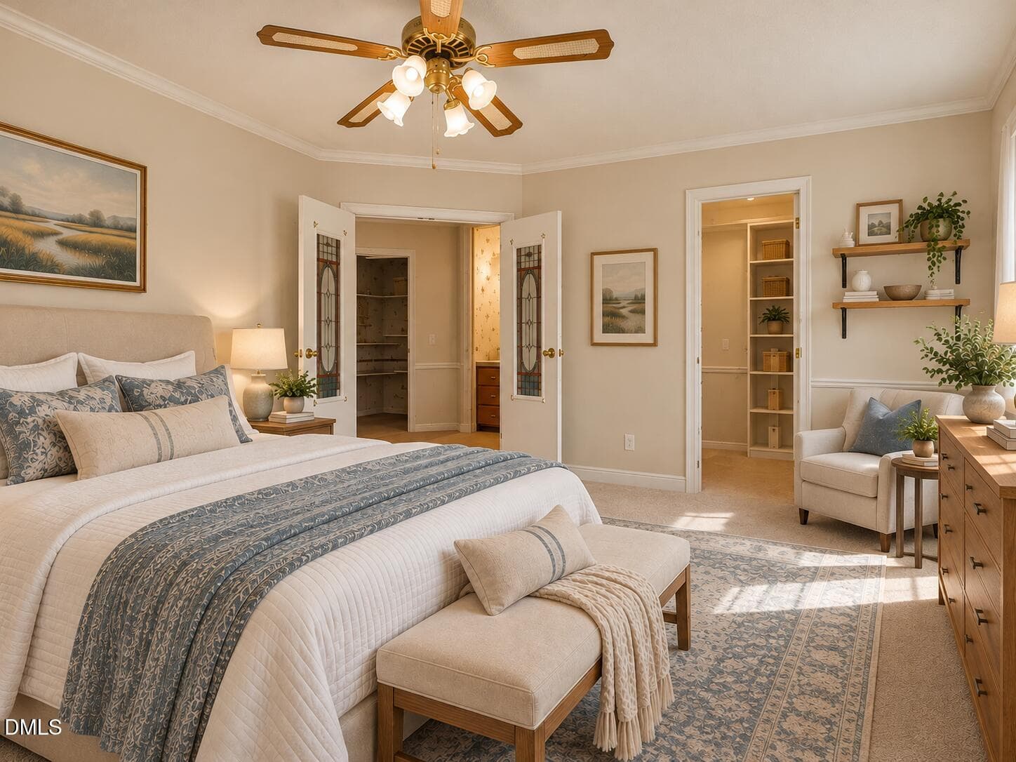Airy Blue and Beige Bedroom Retreat - 1128 Harvey Johnson Road, Raleigh, NC 27603