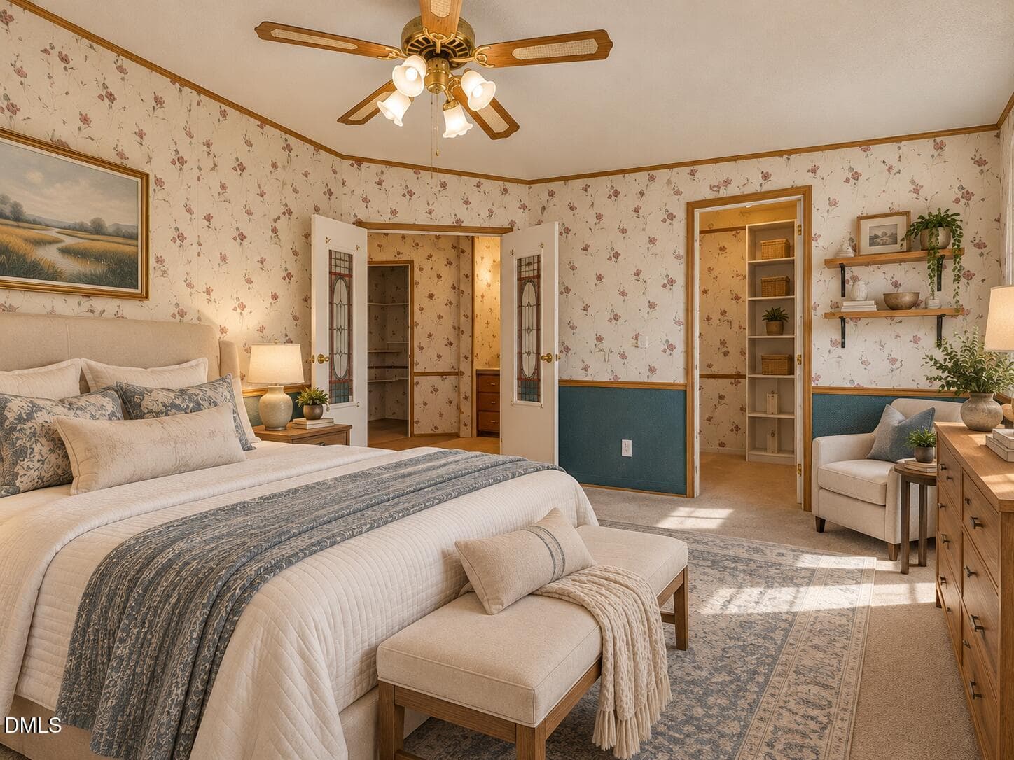 Cozy Vintage Bedroom with Blue Accents - 1128 Harvey Johnson Road, Raleigh, NC 27603