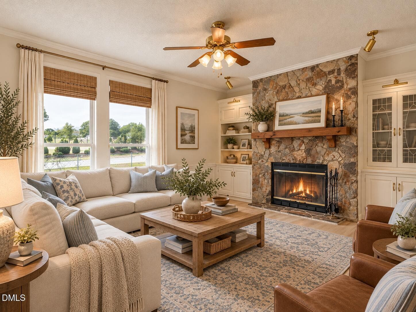 Coastal Transitional Living Room Retreat - 1128 Harvey Johnson Road, Raleigh, NC 27603