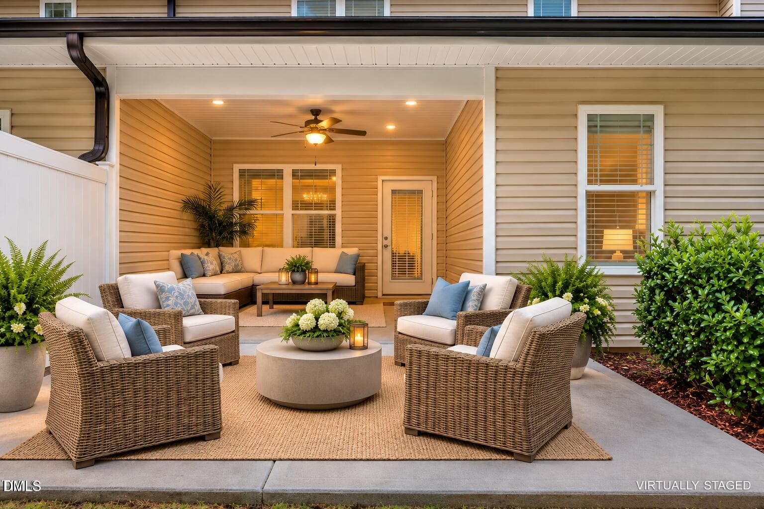 Warmly Staged Covered Patio - 340 Mariah Towns Way, Garner, NC 27529