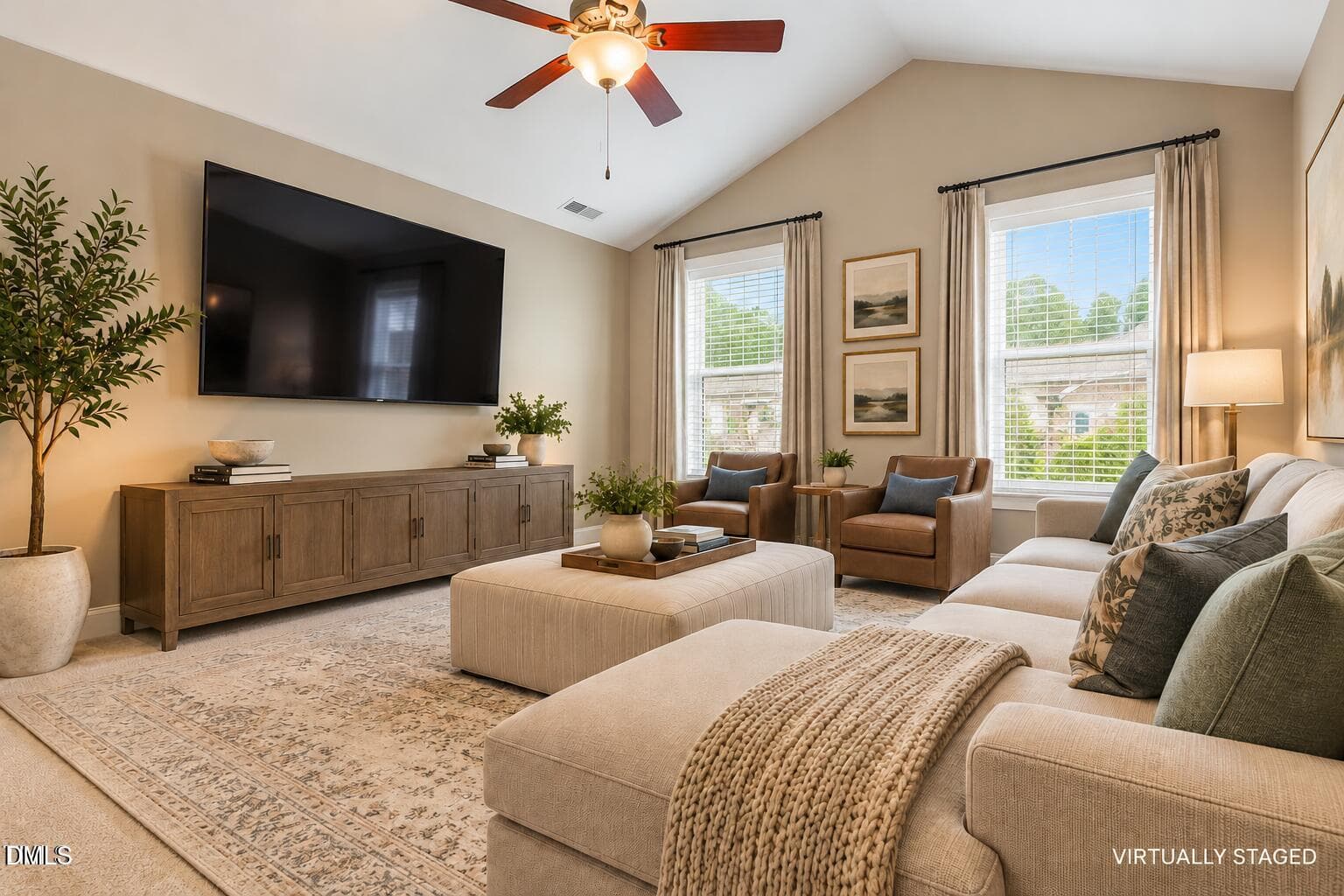 Cozy Virtually Staged Living Room - 340 Mariah Towns Way, Garner, NC 27529