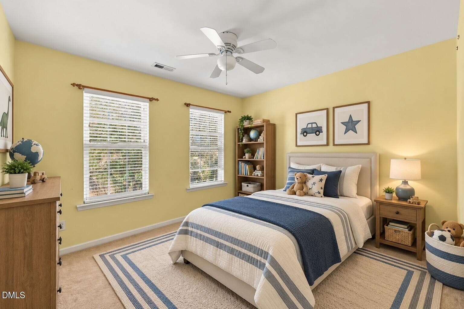 Cozy Blue and Yellow Children’s Bedroo - 2408 Gerber Court, Raleigh, NC 27614, Raleigh
