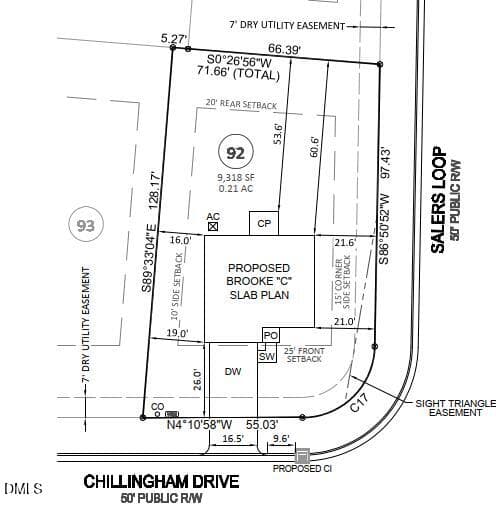 MID 92 Plot plan - 6665 Chillingham Drive 92, Middlesex, NC 27557, Middlesex