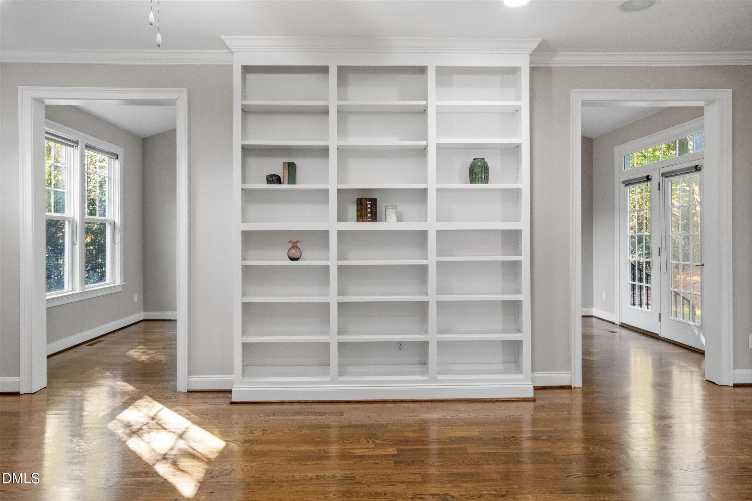 Built in bookshelves - 1604 Doubles Court, Raleigh, NC 27609, Raleigh