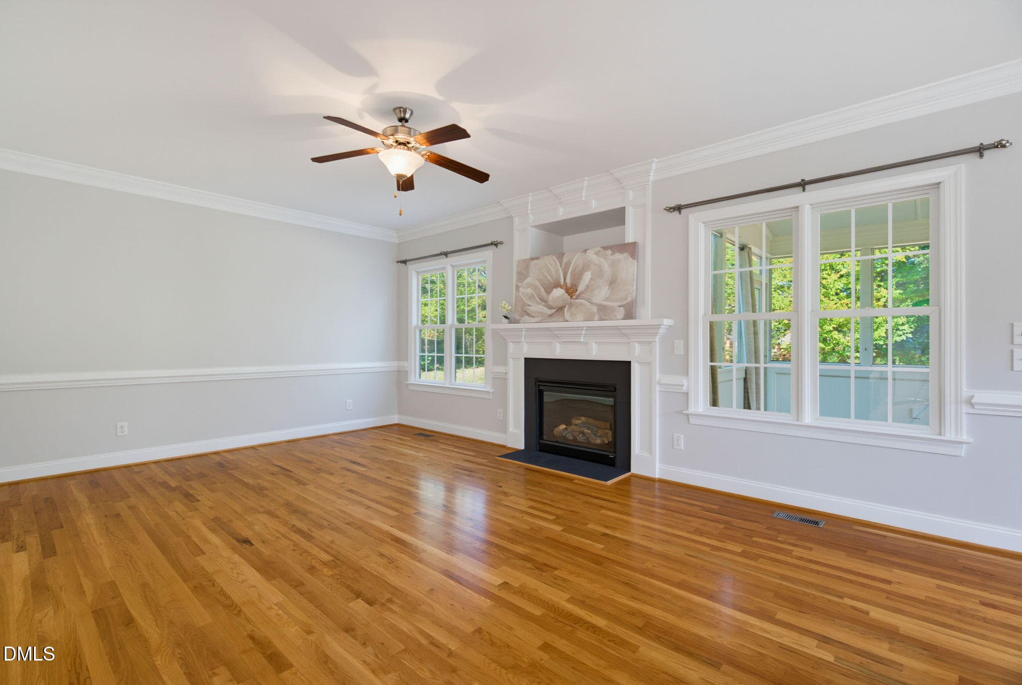 Living Room with Fireplace - 15 Breezewood Court, Pittsboro, NC 27312, Pittsboro
