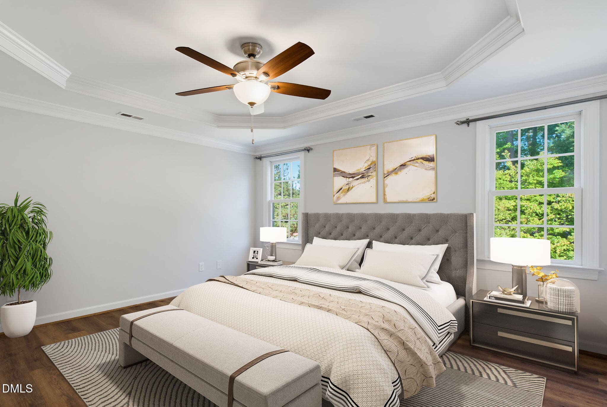 Virtually Staged Primary Bedroom - 15 Breezewood Court, Pittsboro, NC 27312, Pittsboro