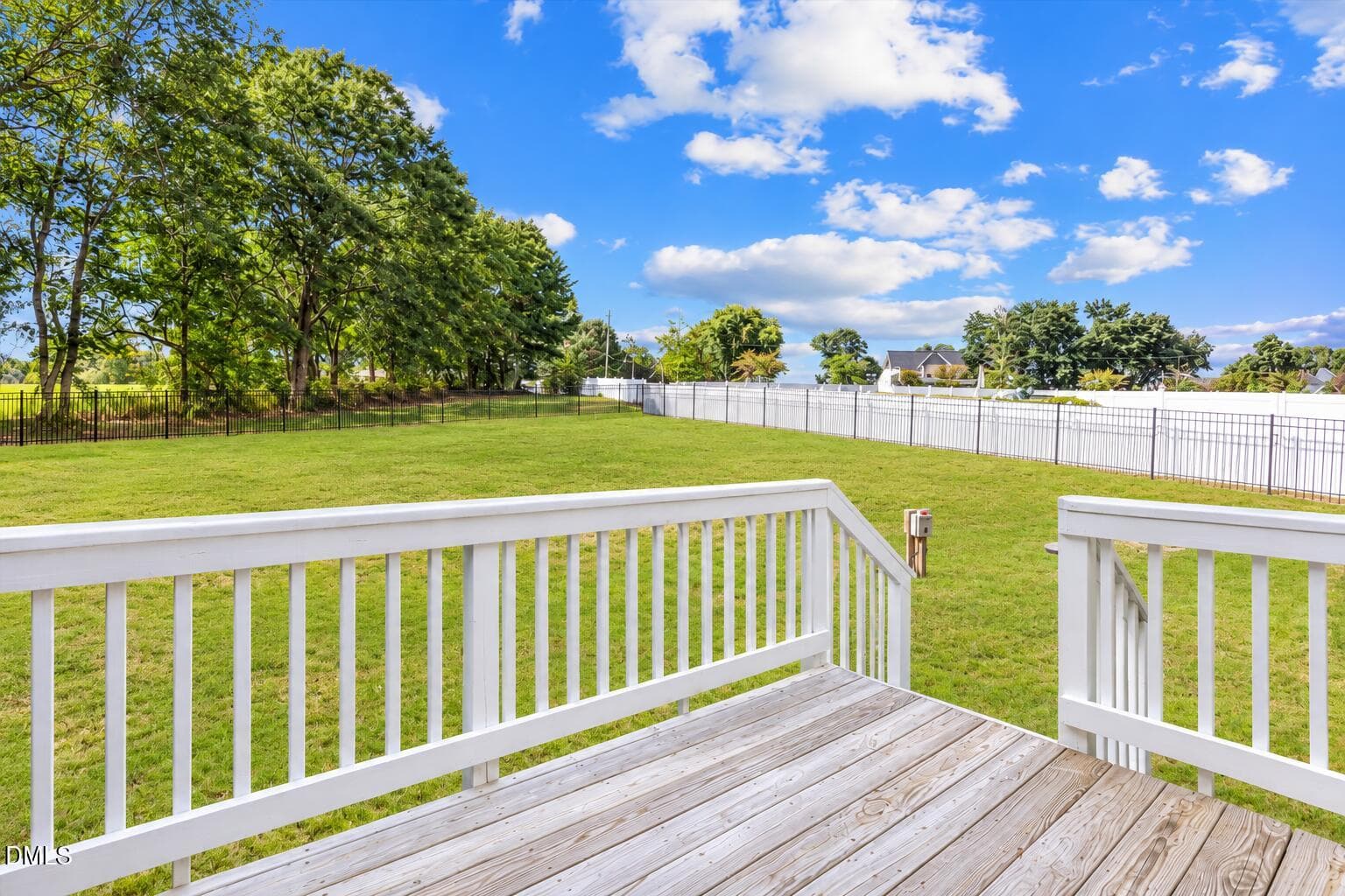 Bright Backyard Deck Overlooking Green Y - 302 Old Hickory Drive, Raleigh, NC 27603