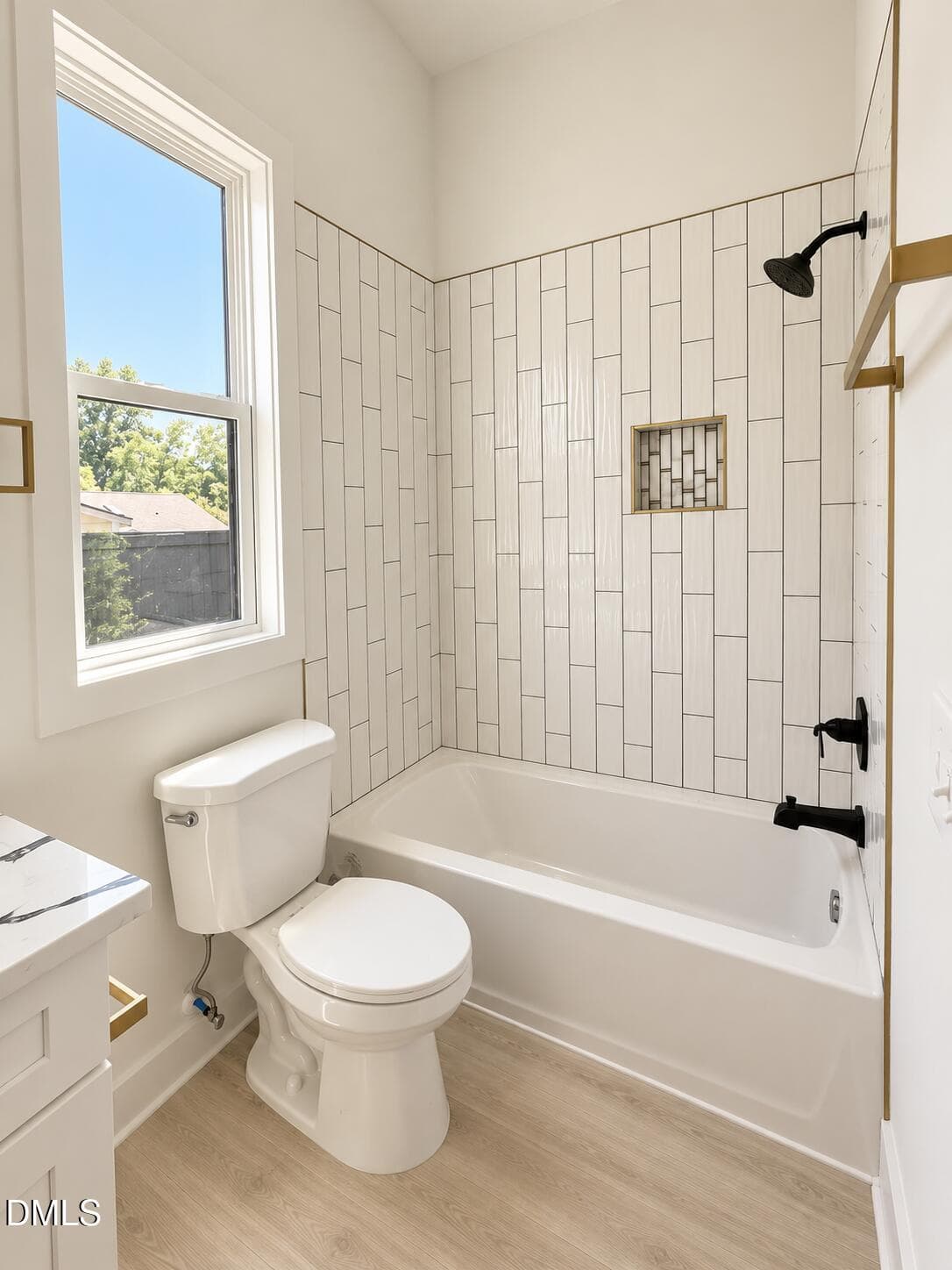Modern Minimal Bathroom with Brass Accen - 2807 Davie Drive, Durham, NC 27704, Durham
