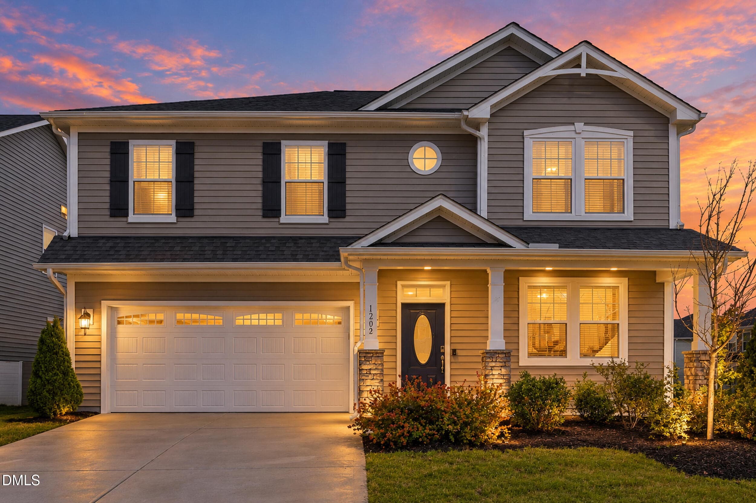 Exterior Twilight - 1202 Briar Gate Drive, Holly Springs, NC 27540, Holly Springs