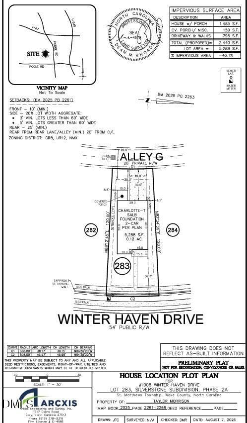 Plot Plan - 1008 Winter Haven Drive, Knightdale, NC 27545, Knightdale