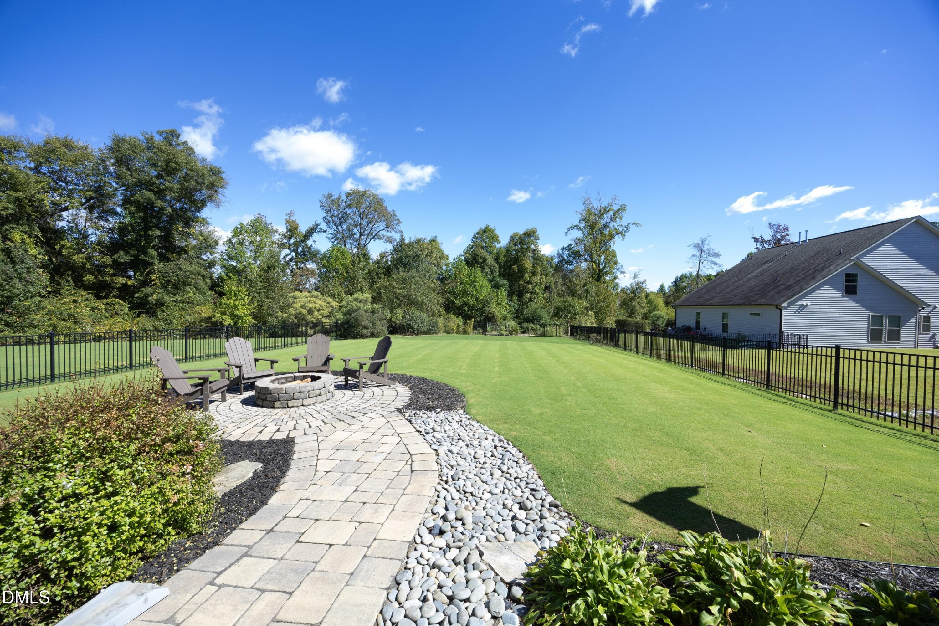 24WalkwayToFirepitNew - 5000 Silver Spruce Way, Zebulon, NC 27597, Zebulon