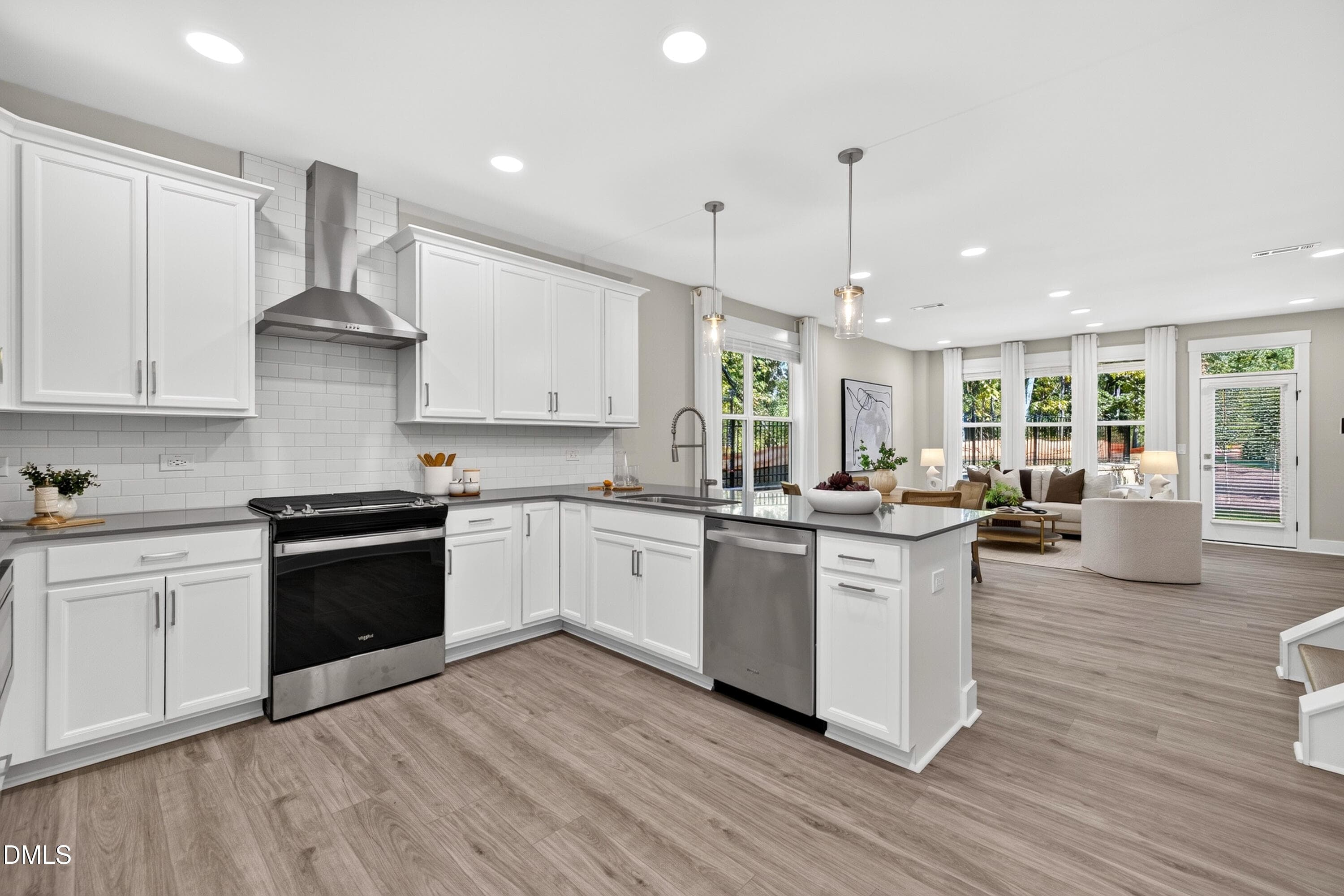 Kitchen with Range & Hood - 613 Cable Court, Apex, NC 27523