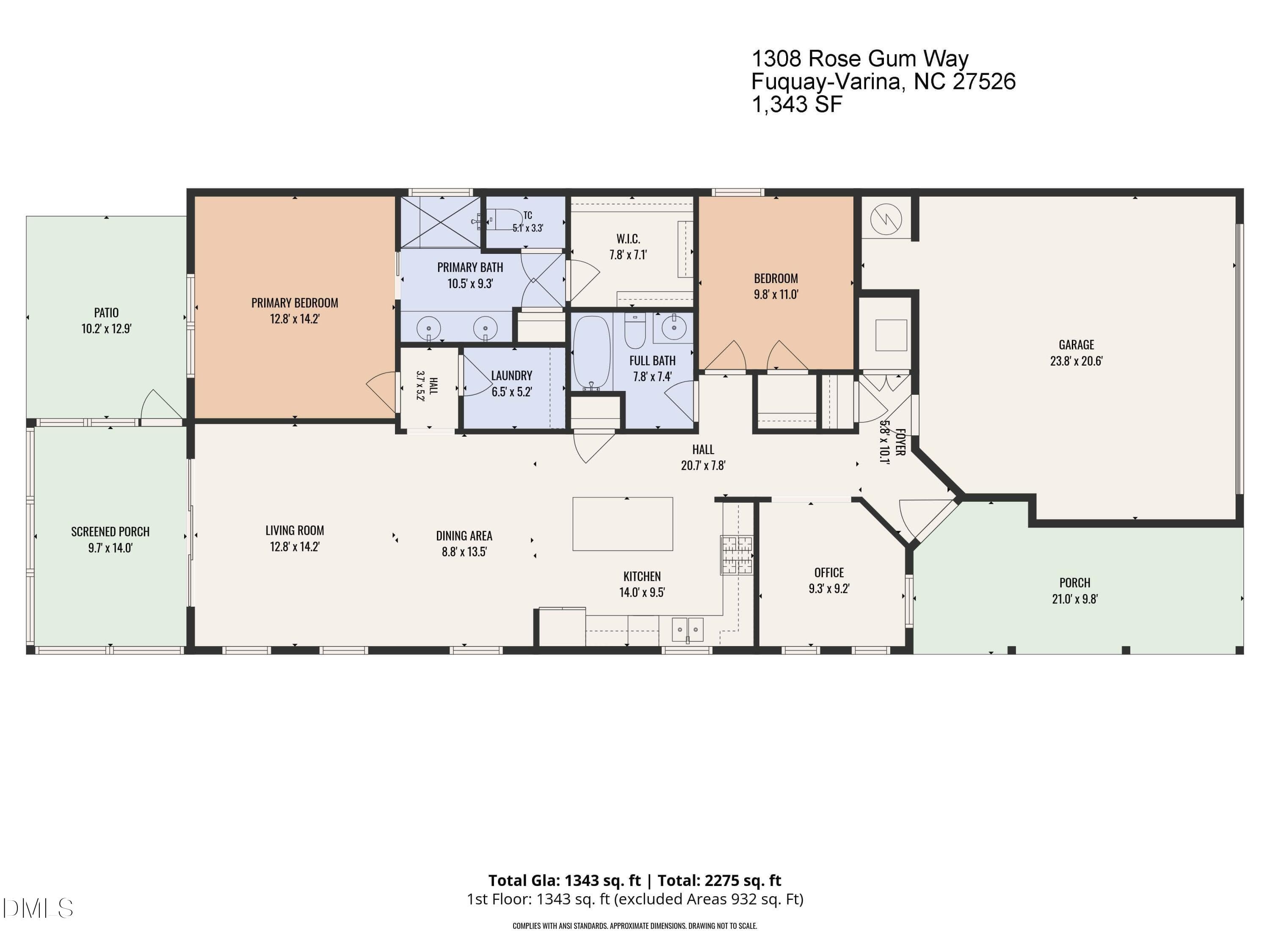 Floor Plan - 1308 Rose Gum Way, Fuquay Varina, NC 27526, Fuquay Varina