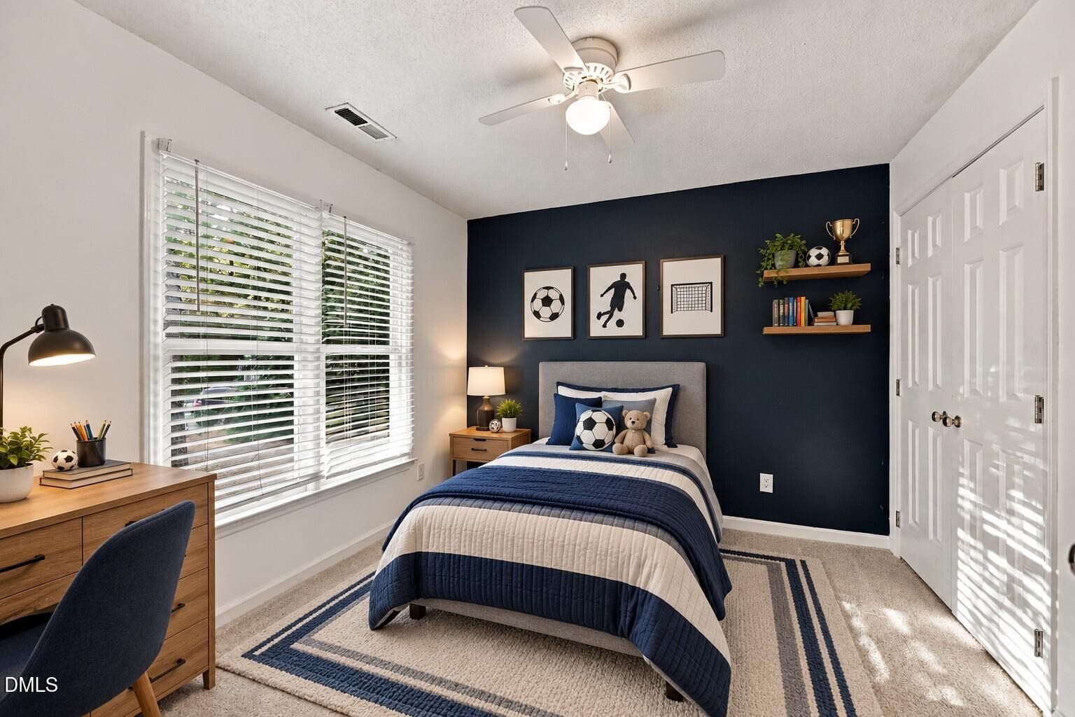 Modern Soccer-Themed Teen Bedroom - 104 Forestchase Court, Raleigh, NC 27603, Raleigh