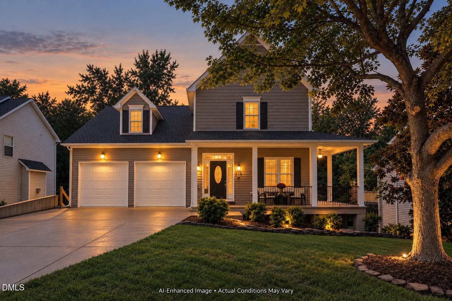 Twilight Front of Home - 516 Deacon Ridge Street, Wake Forest, NC 27587