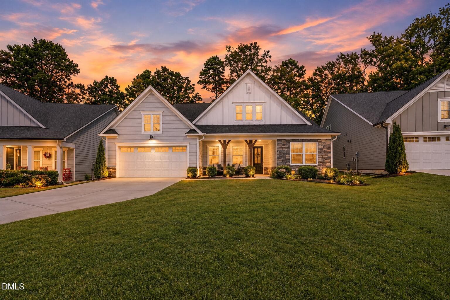 Twilight Craftsman Home at Sunset - 169 English Violet Lane, Raleigh, NC 27610, Raleigh