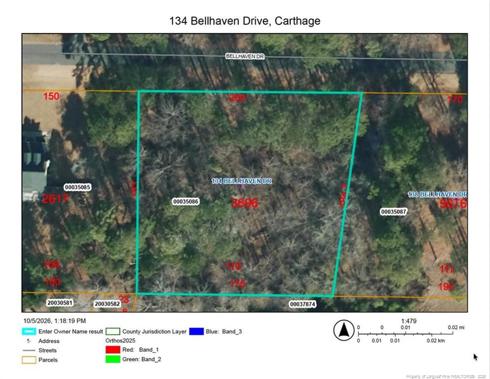 GIS Map - 134 Bellhaven Drive, Carthage, NC 28327