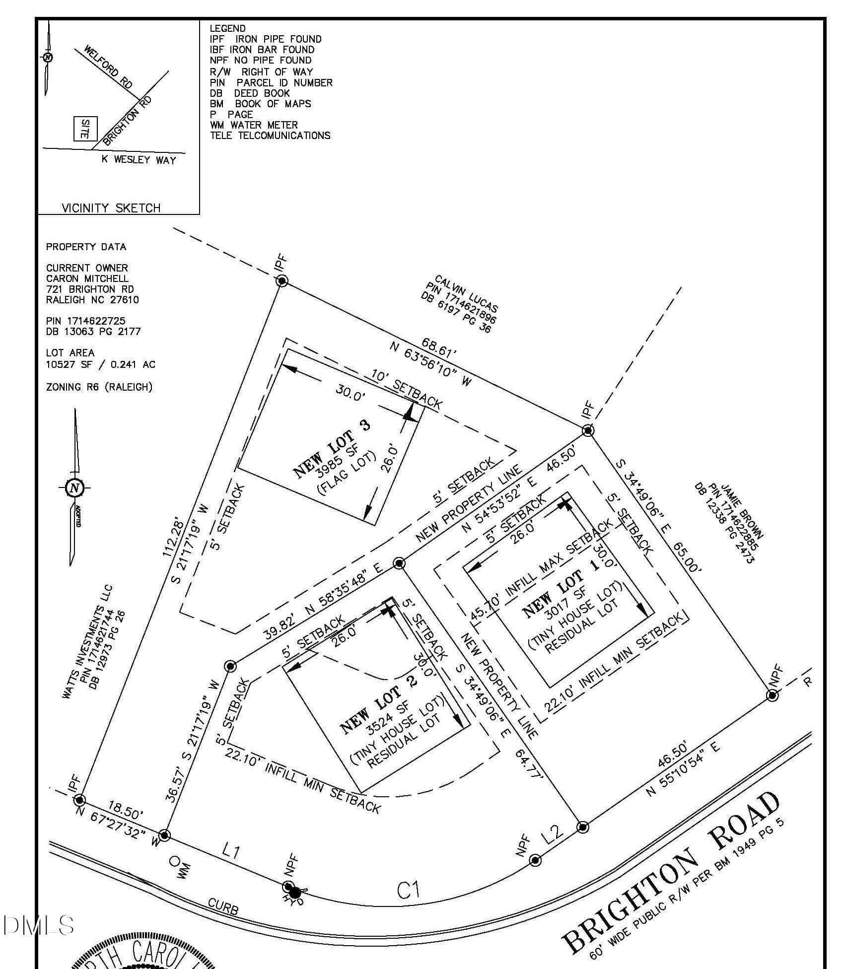Proposed Subdivision - 721 Brighton Road, Raleigh, NC 27610, Raleigh