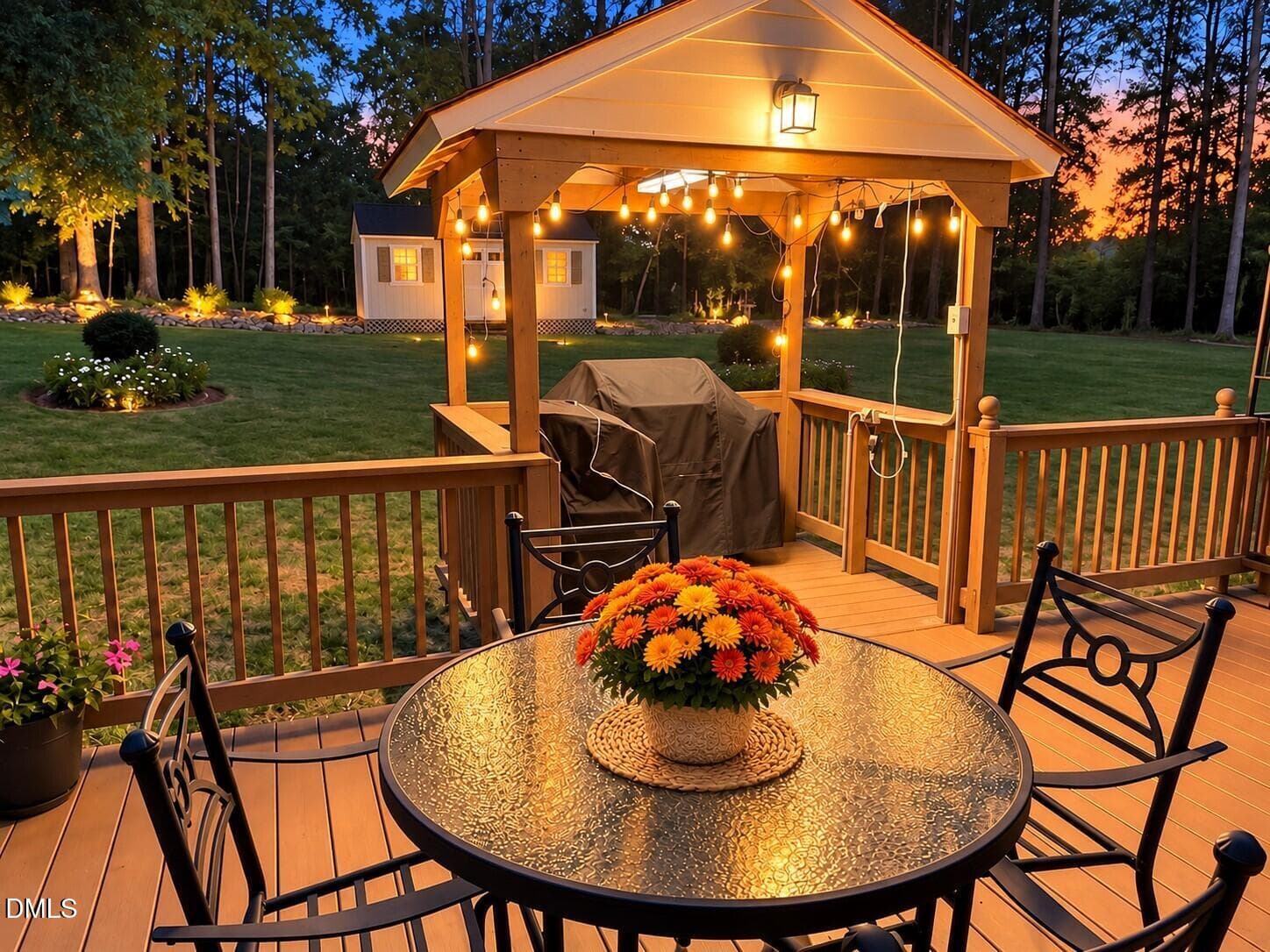 Dusk lighting deck - 3824 Watermark Drive, Franklinton, NC 27525, Franklinton