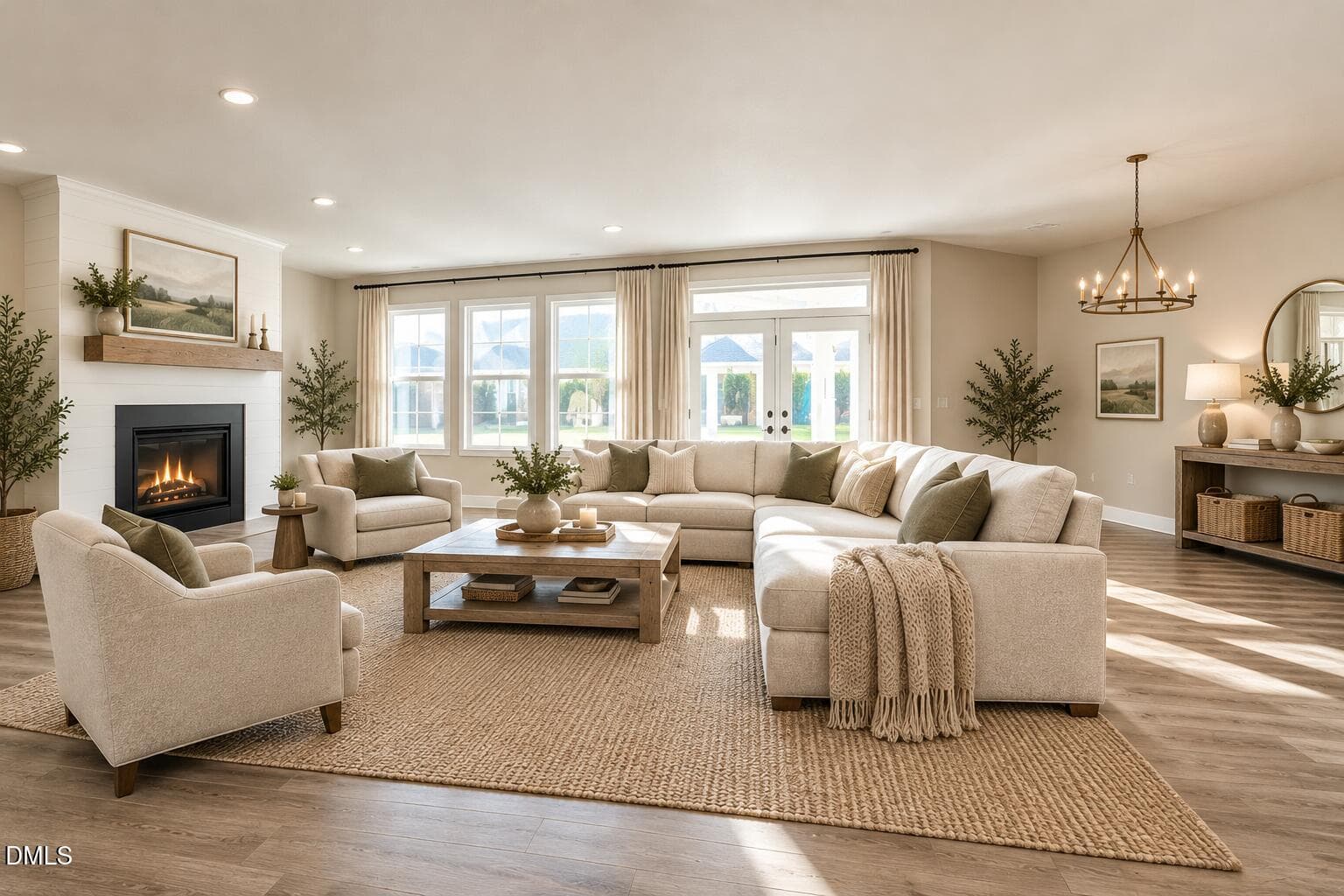 Airy Neutral Living Room Retreat - 1900 Pinecliff Court, Fuquay Varina, NC 27526