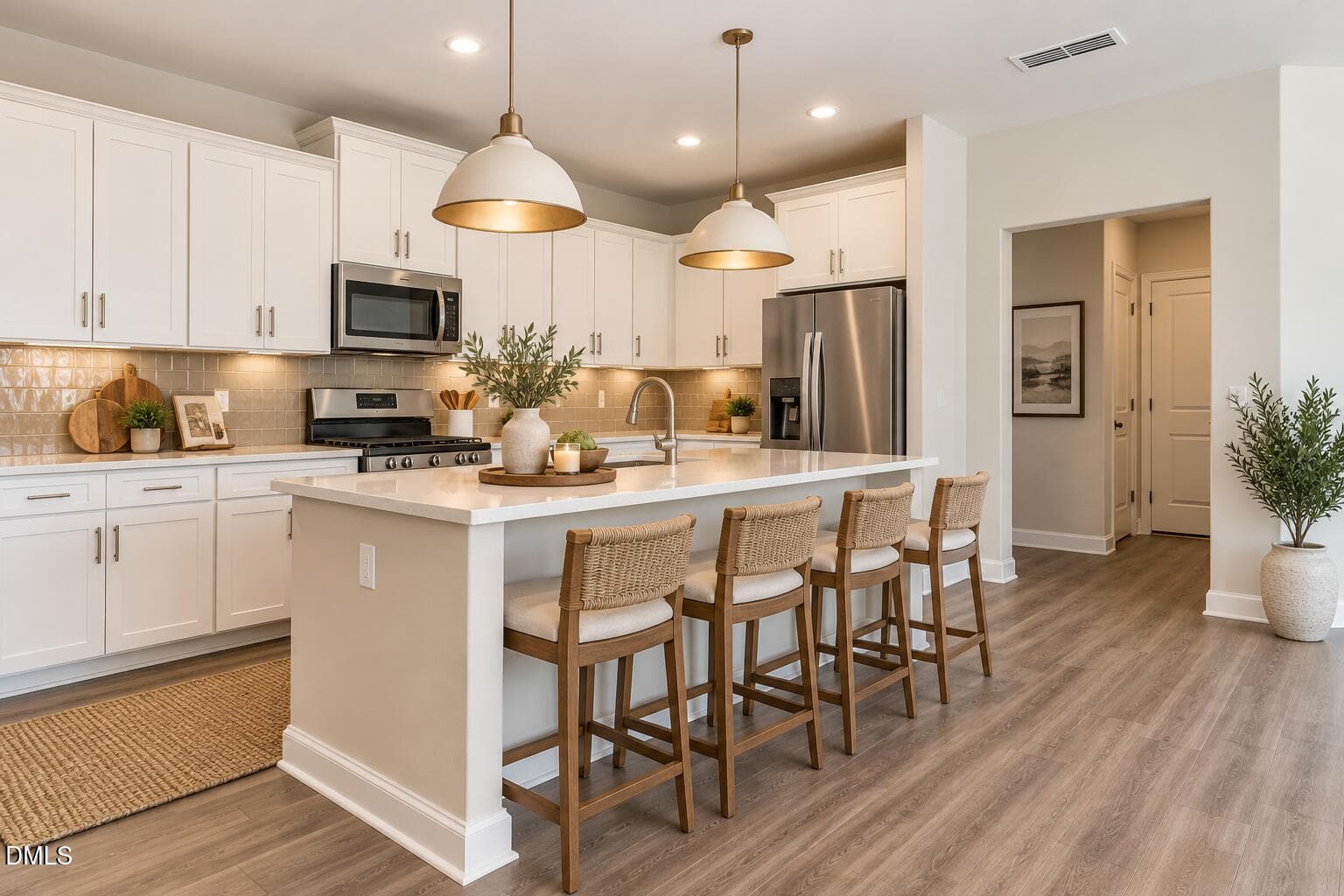 Bright Modern Kitchen with Warm Accents - 1900 Pinecliff Court, Fuquay Varina, NC 27526