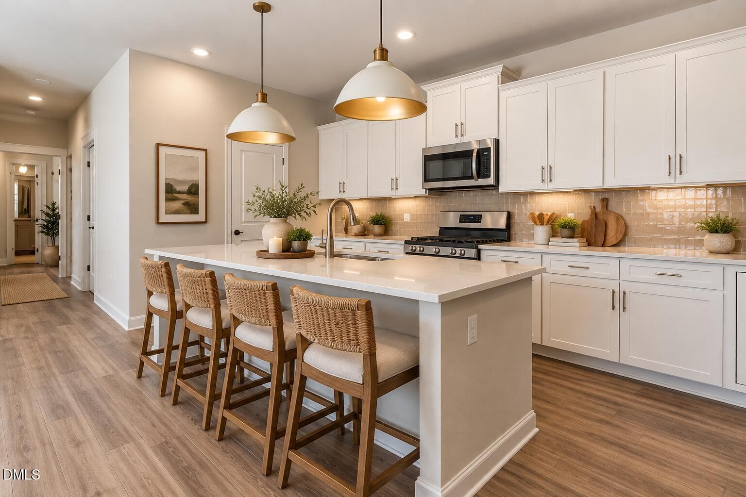 Warm Modern Farmhouse Kitchen - 1900 Pinecliff Court, Fuquay Varina, NC 27526