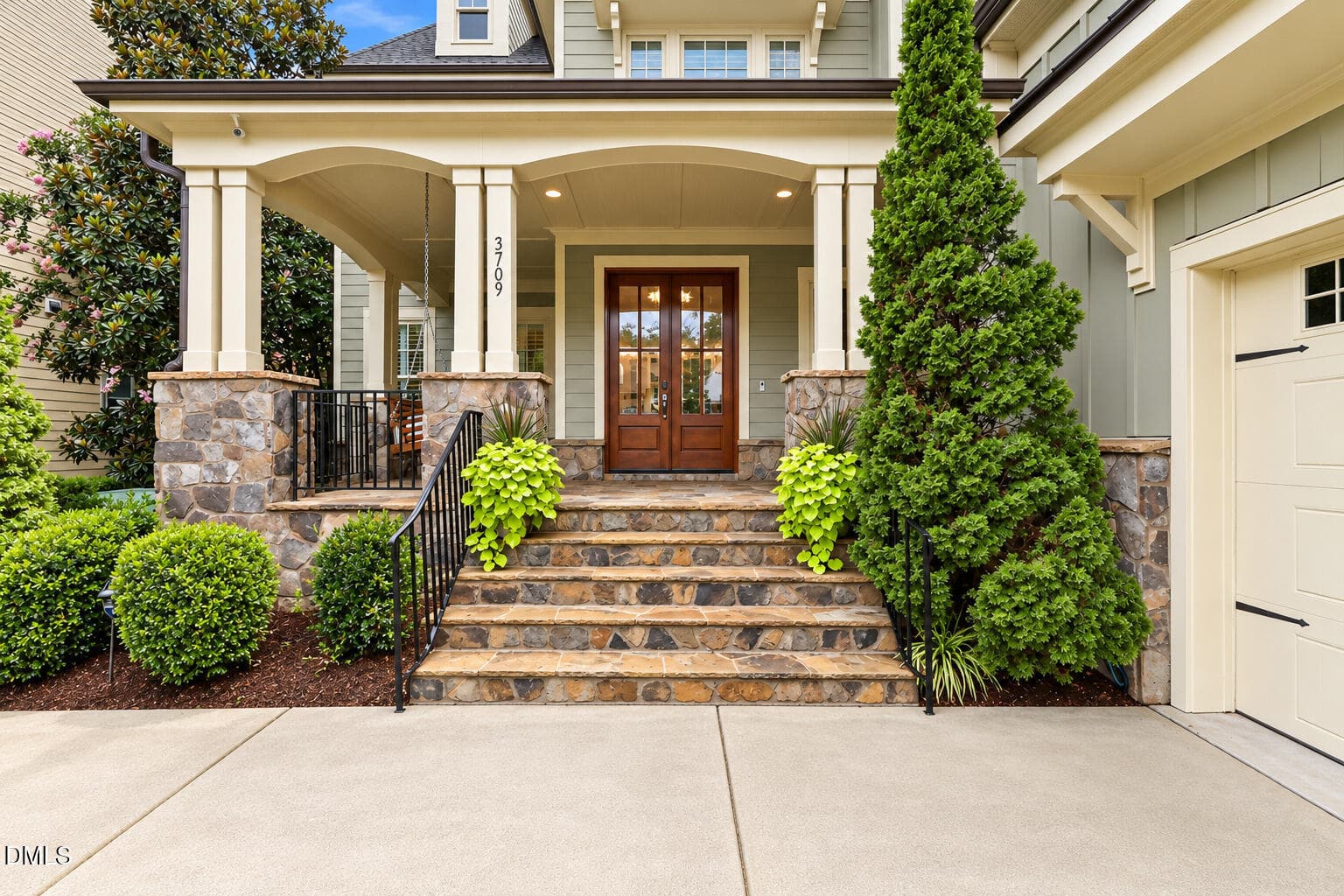 Inviting Craftsman Entryway with Lush La - 3709 Rolston Drive, Raleigh, NC 27609