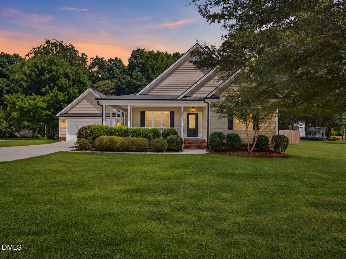 02 - Front Exterior Twilight - 1645 Struble Circle, Willow Springs, NC 27592, Willow Springs