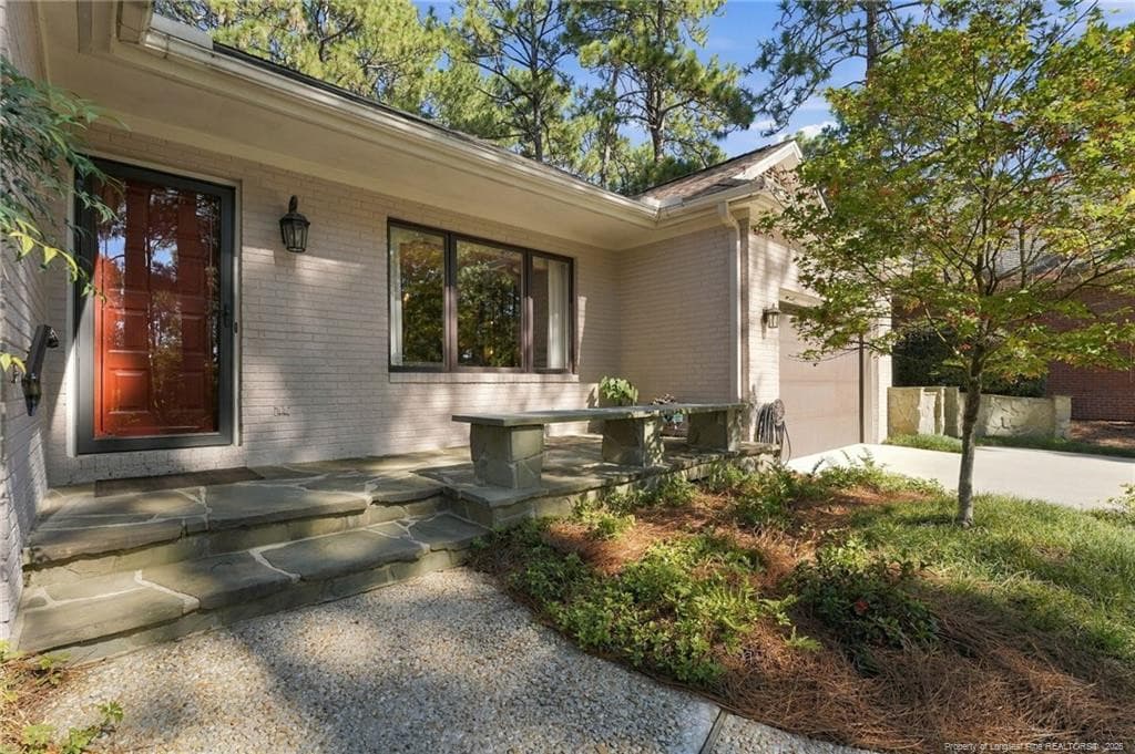 Flagstone Front Patio and Bench - 715 Lake Forest Drive SE, Pinehurst, NC 28374