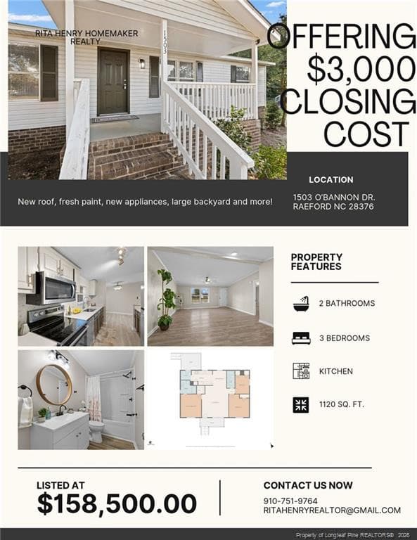 1503 Obannon Drive, Raeford, NC 28376