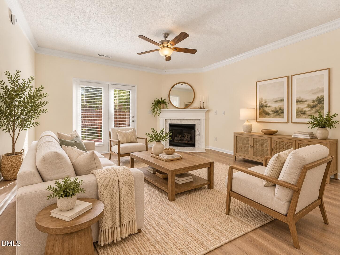 Cozy Neutral Farmhouse Living Room - 5320 Sahalee Way, Raleigh, NC 27604
