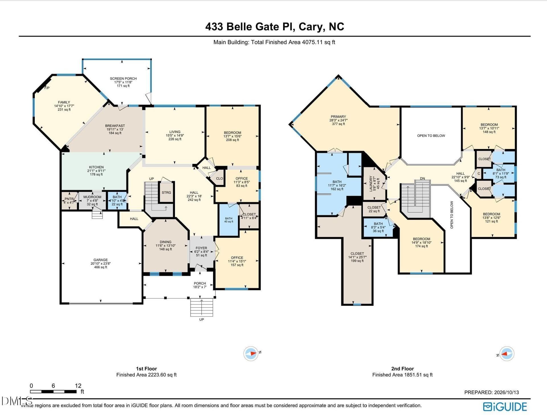 Floorplan 433 Belle Gate Place Total - 433 Belle Gate Place, Cary, NC 27519