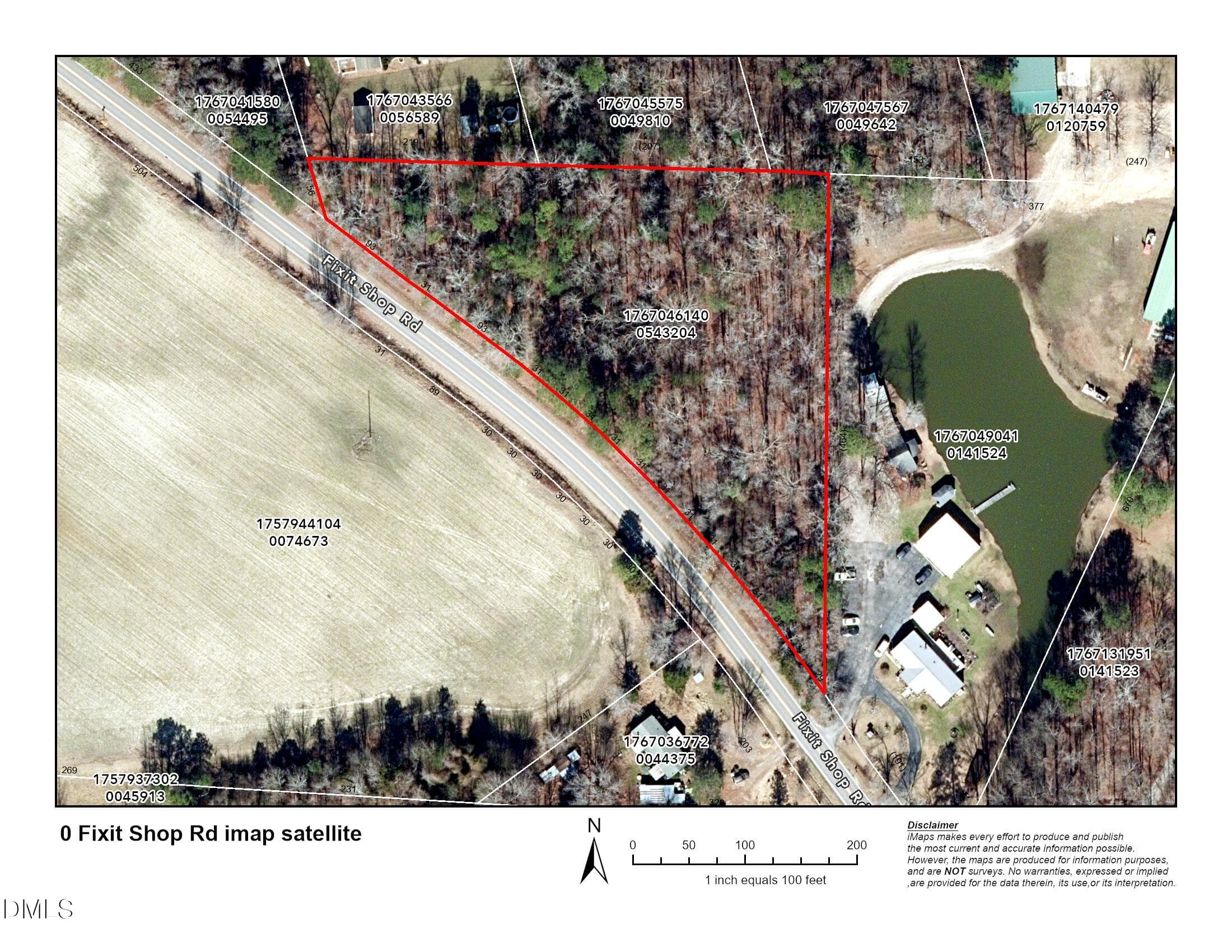 Approx. boundaries; not a survey - 0 Fixit Shop Road, Wake Forest, NC 27587