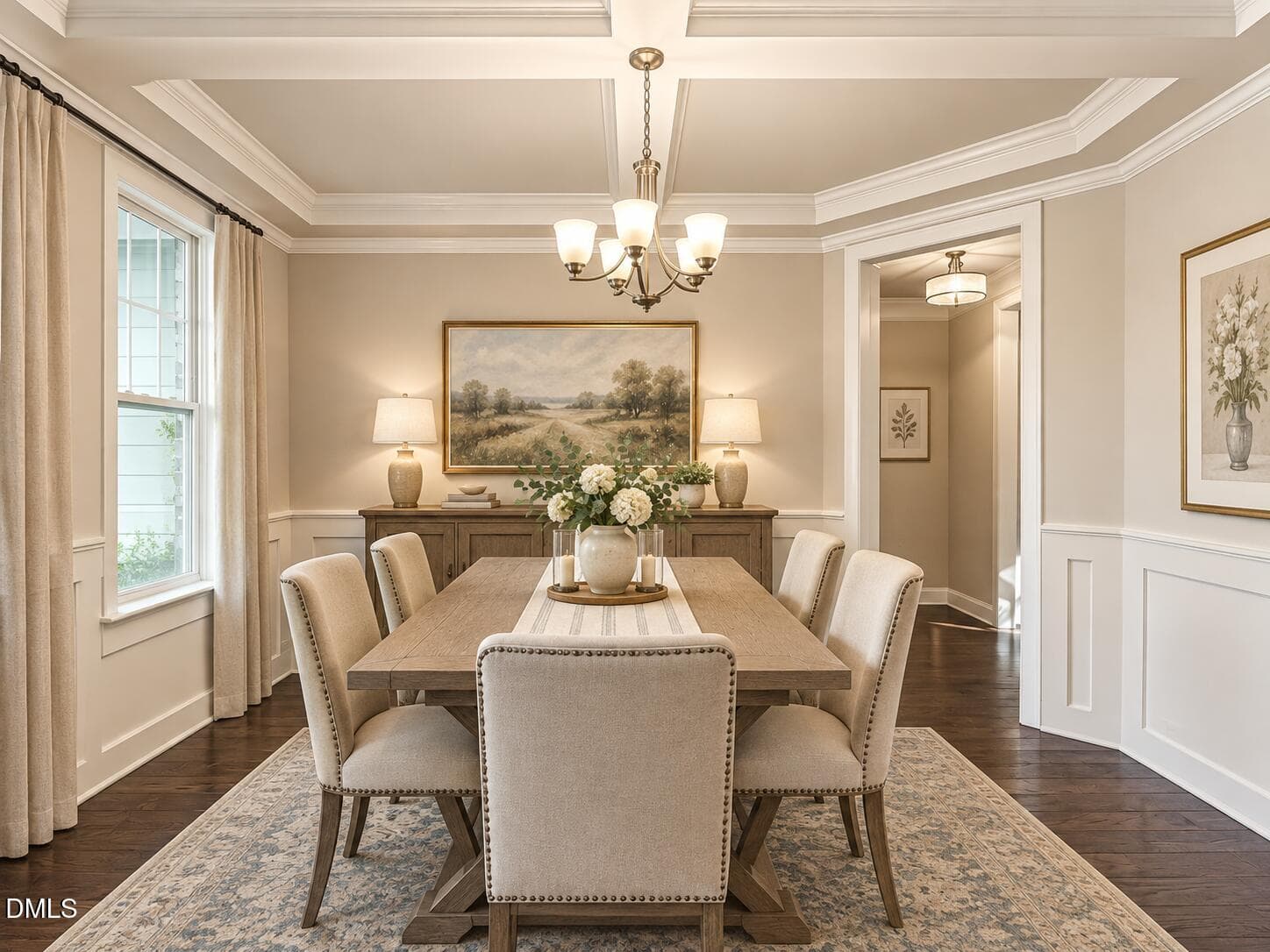 Virtually Staged Formal Dining Room - 433 Belle Gate Place, Cary, NC 27519