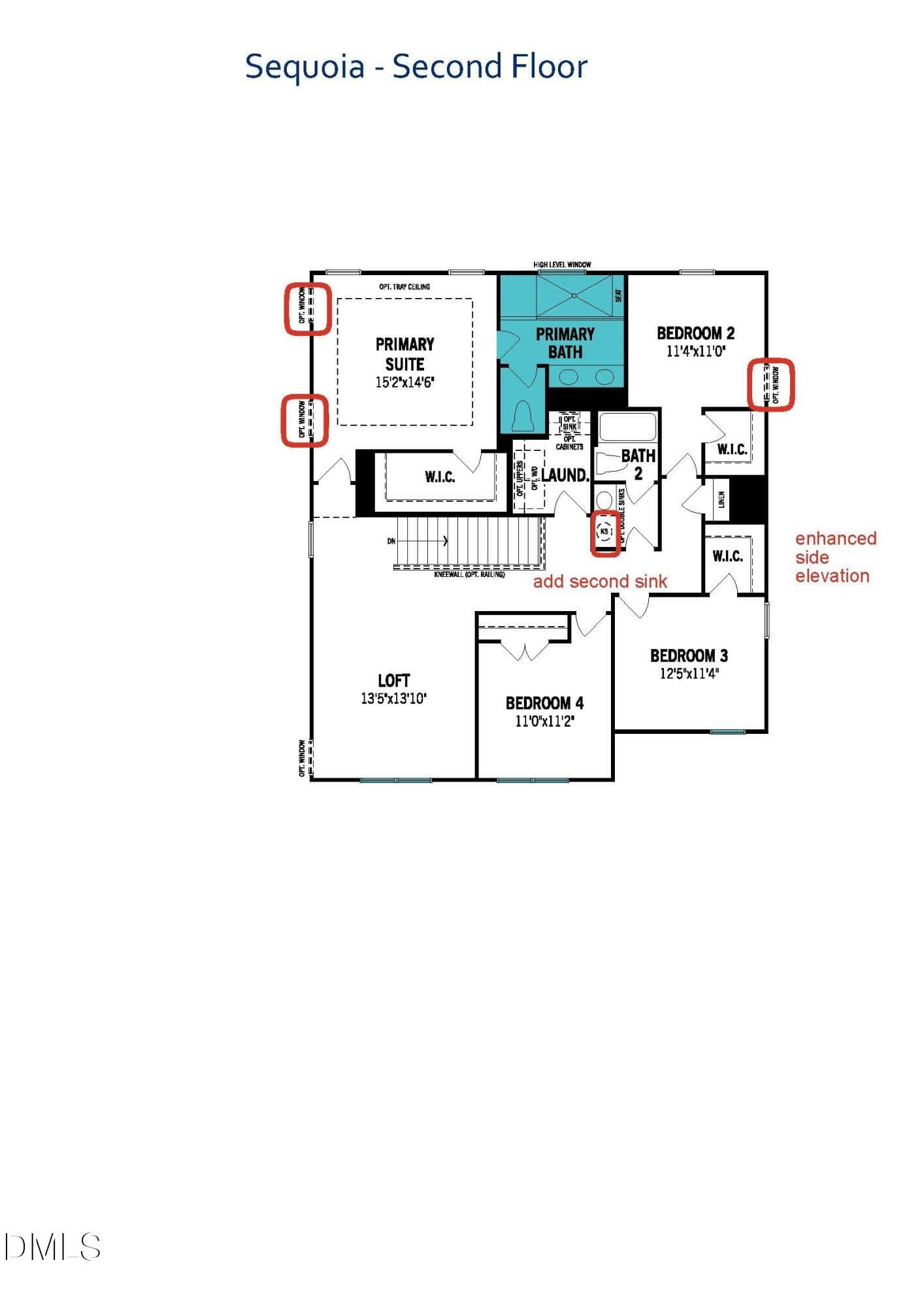 Floor plan 2nd floor - 575 Providence Creek Drive, Fuquay Varina, NC 27526, Fuquay Varina