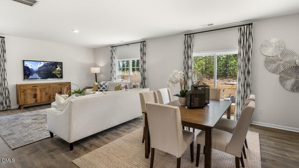 DINING AREA AND GREAT ROOM - 193 Reagan Crest Drive, Wilsons Mills, NC 27520