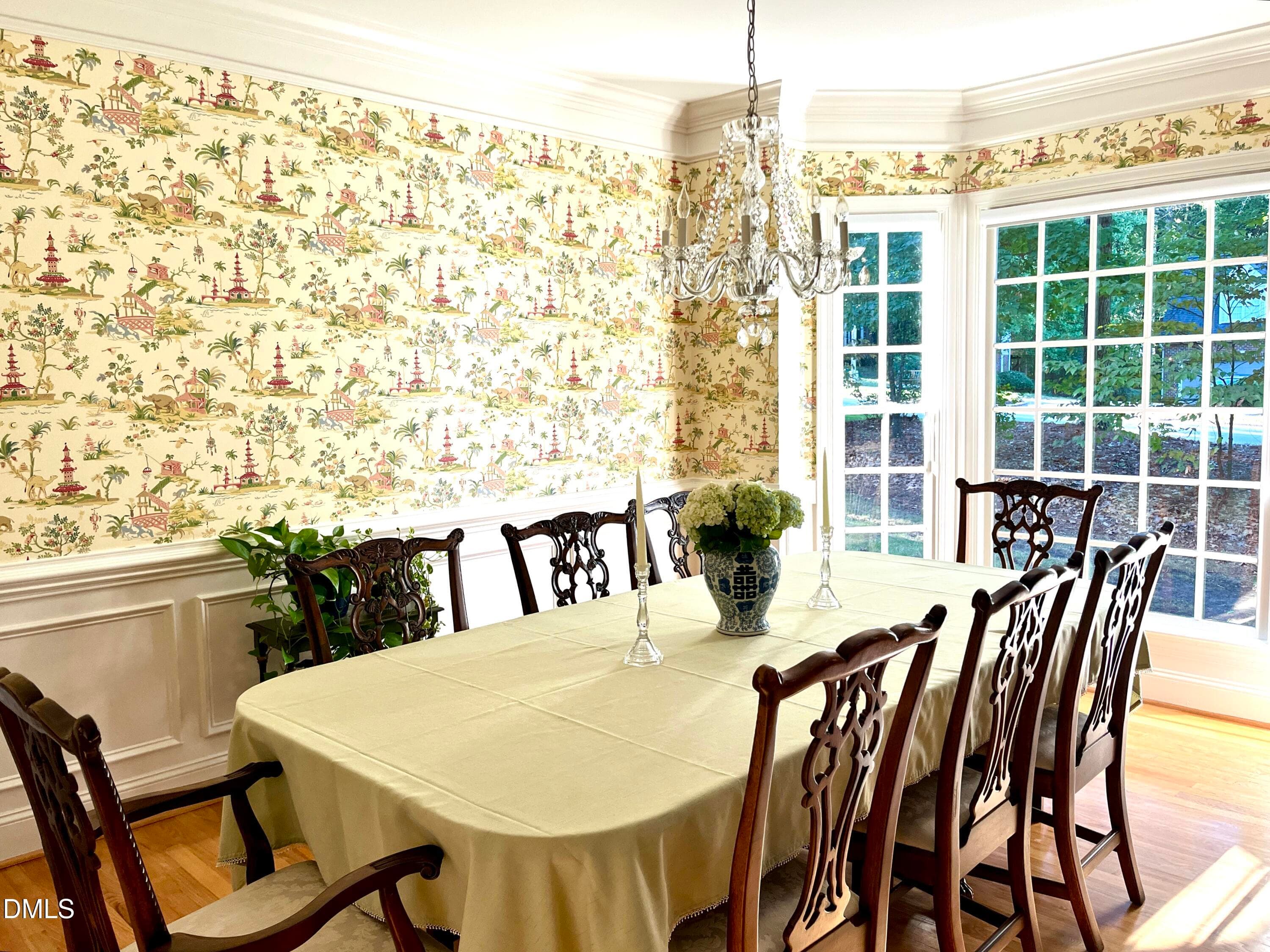 Designer toile wallpaper - 200 Killingsworth Drive, Cary, NC 27518