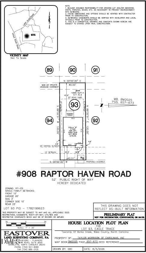 Plot Plan - 908 Raptor Haven Road, Wendell, NC 27591