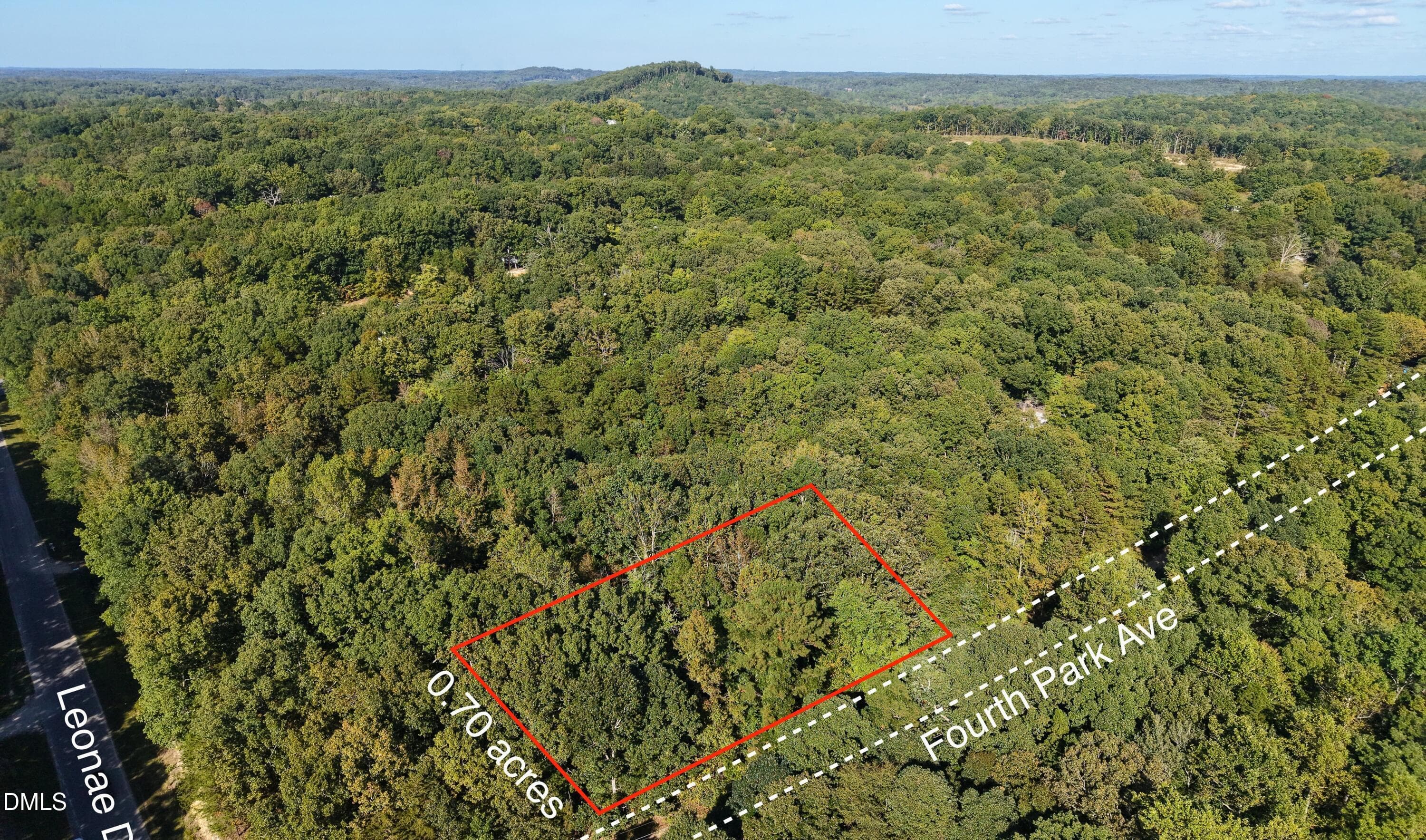 Drone Aerial, 0.70 Acres Outlined - 00-00 Fourth Park Avenue, Randleman, NC 27317
