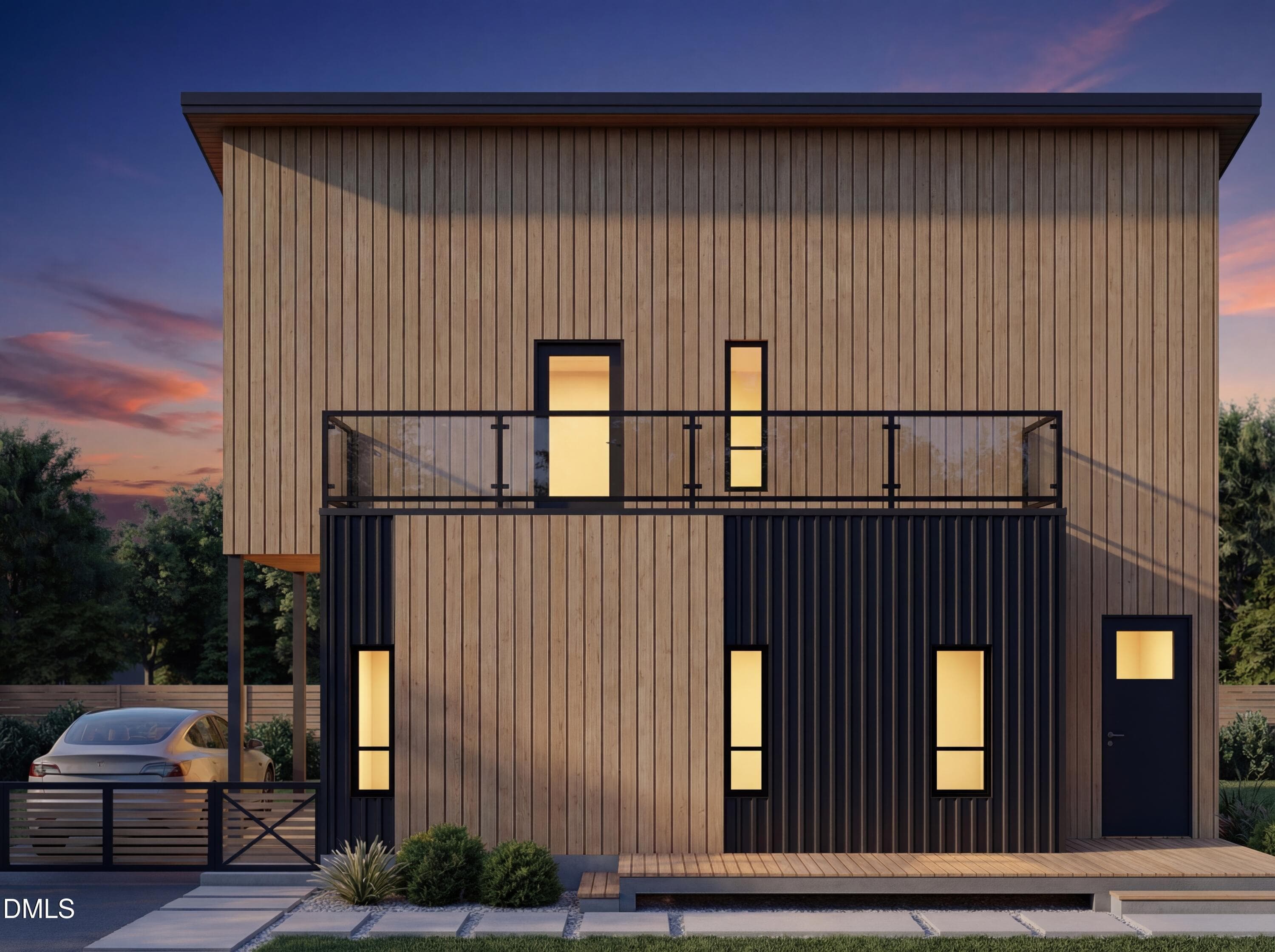 SIDE VIEW - TWILIGHT - 1222 Merrick Street, Durham, NC 27701