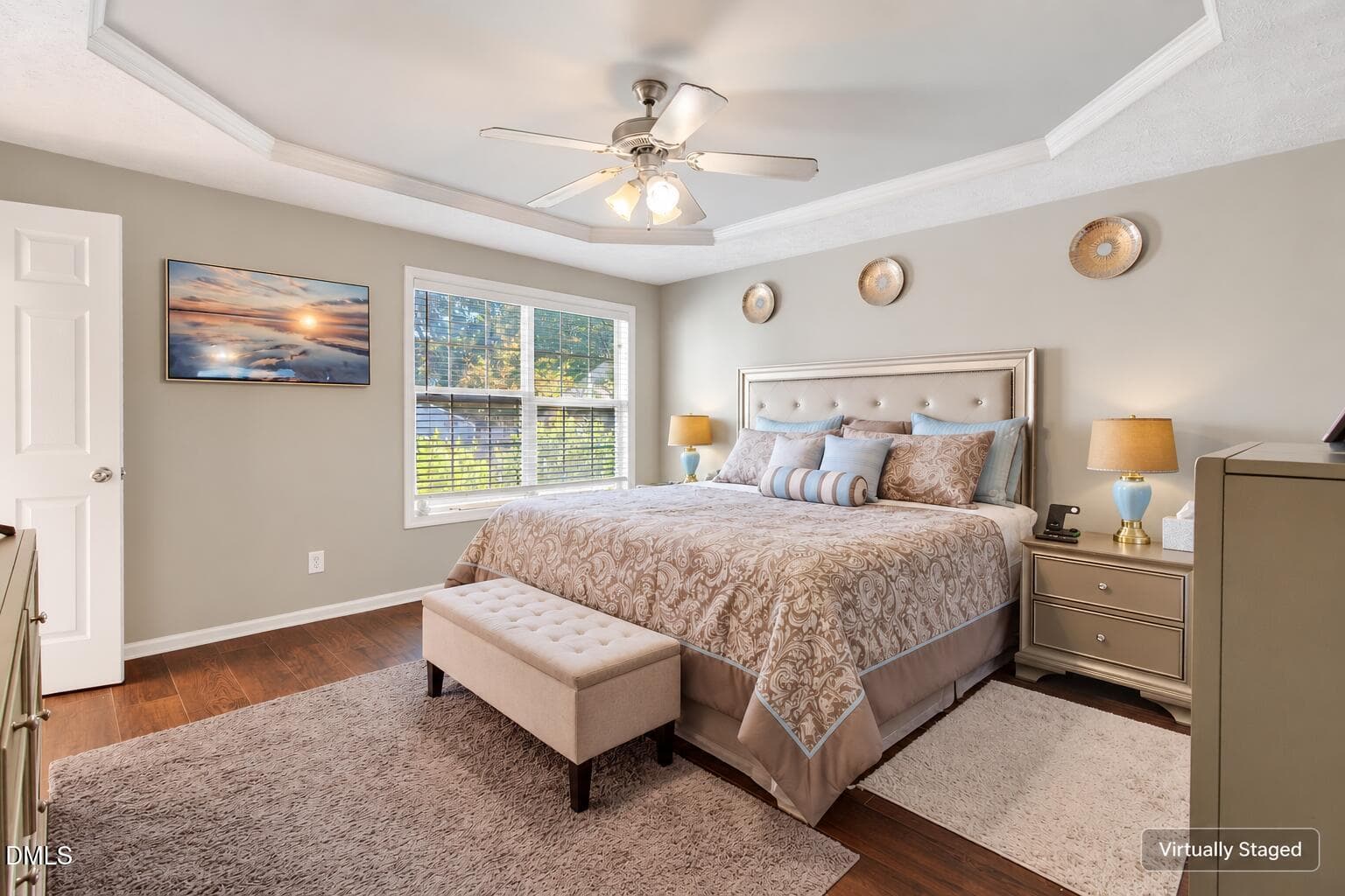 Serene Virtually Staged Master Bedroom - 5717 Lady Way, Hope Mills, NC 28348