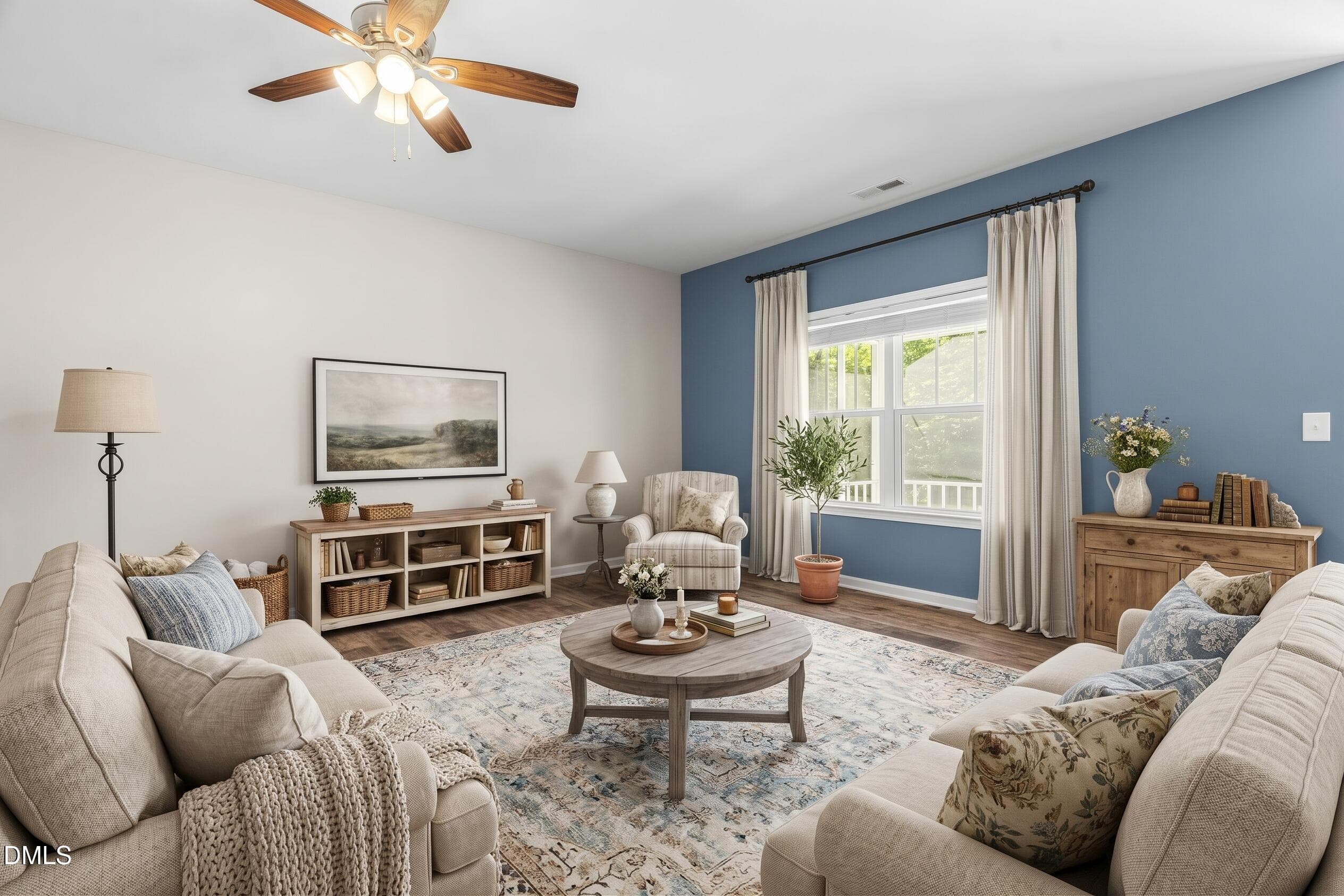 Living Room - Virtual Staging - 145 Talicud Trail, Apex, NC 27539