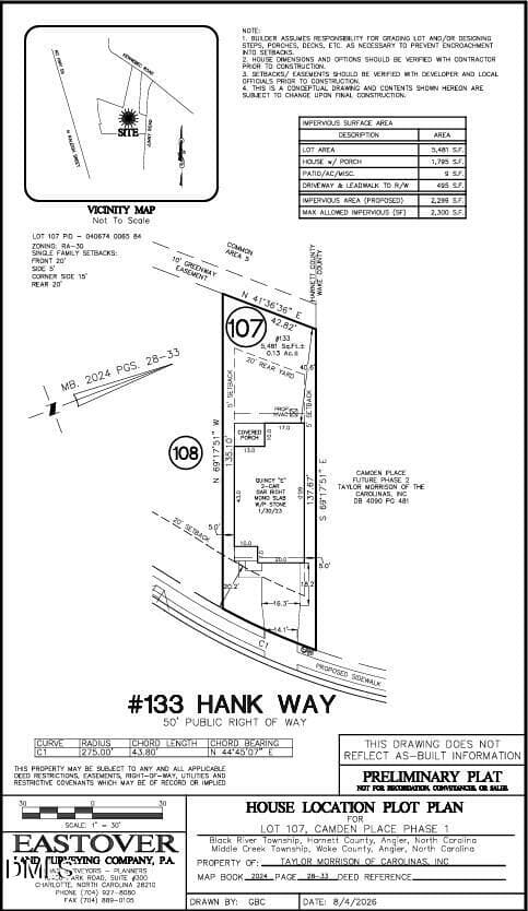 Plot Plan - 133 Hank Way, Angier, NC 27501