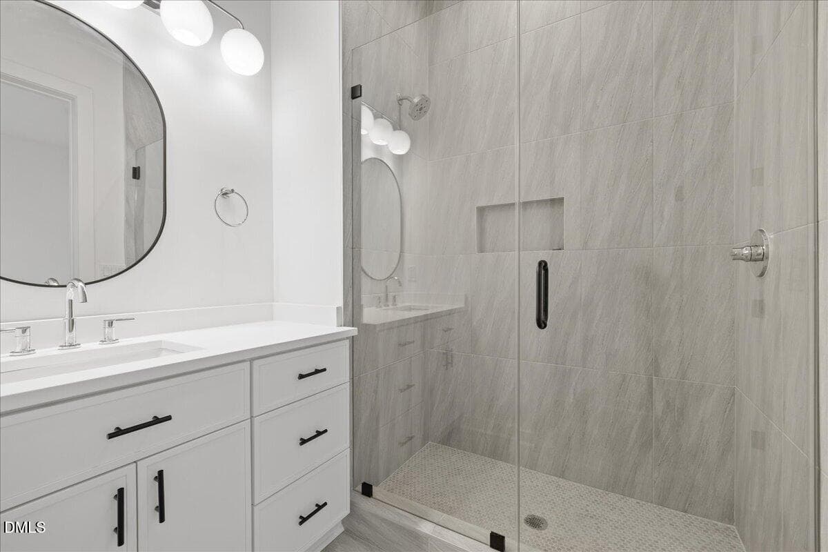 Guest bathroom on lower level - 804 Cotton Place 102, Raleigh, NC 27601
